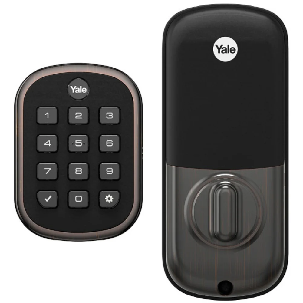 Yale YRD136-ZW2-BSP. PUSHBUTTON DEADBOLT W/ Z-WAVE Black Suede BSP