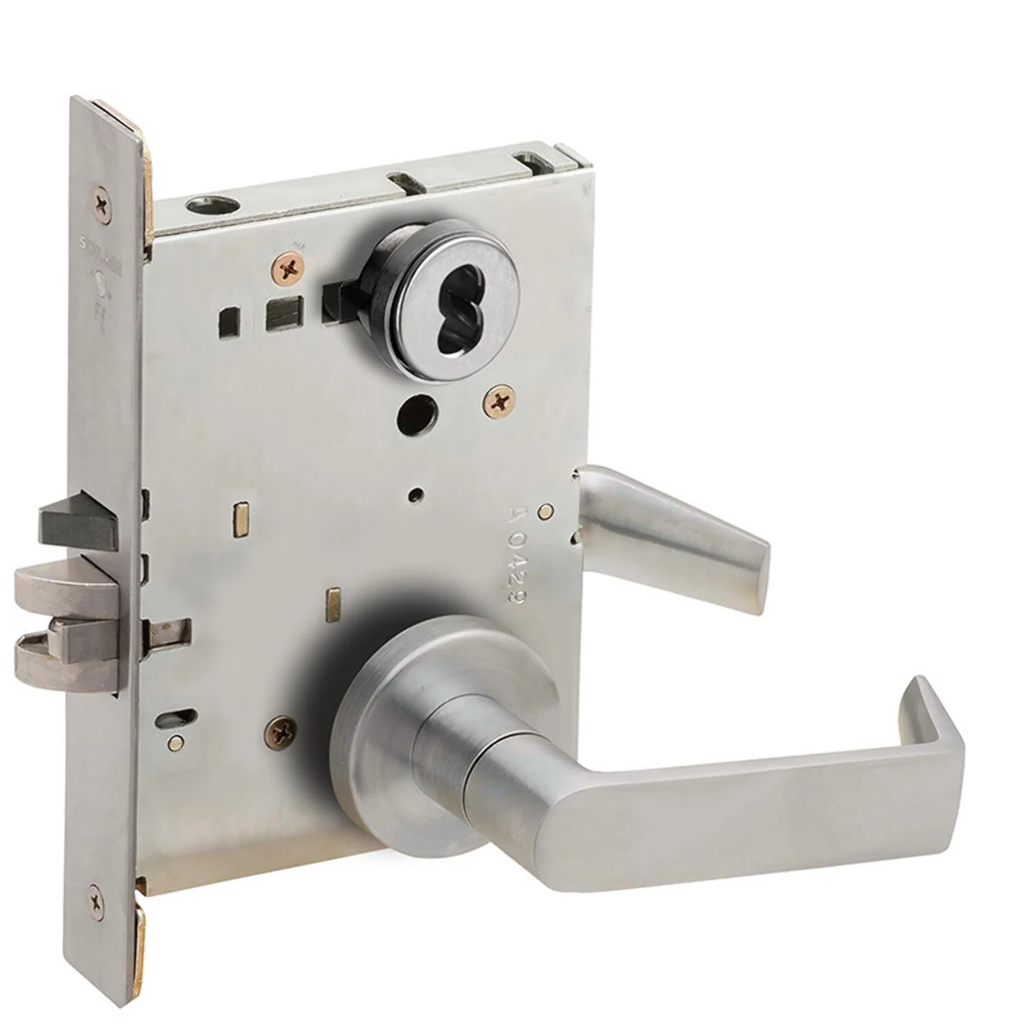 Schlage L9050J 06A 626 Grade 1 Entrance Office Mortise Lock Schlage FSIC Less Core 06 Lever A Rose Satin Chrome Finish Field Reversible