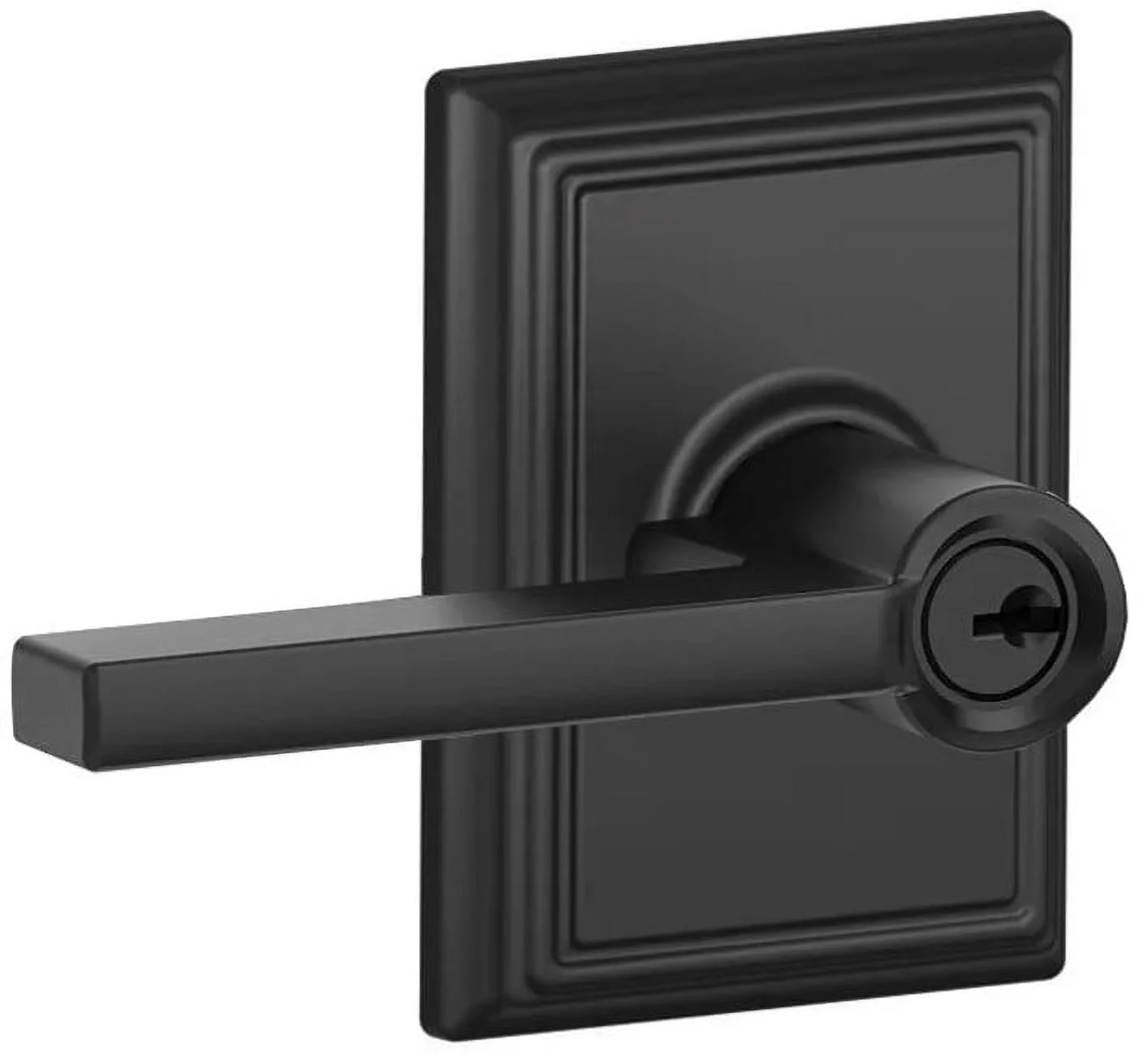 Schlage F51-Lat-Add Latitude Single Cylinder Keyed Entry Door Lever Set - Black