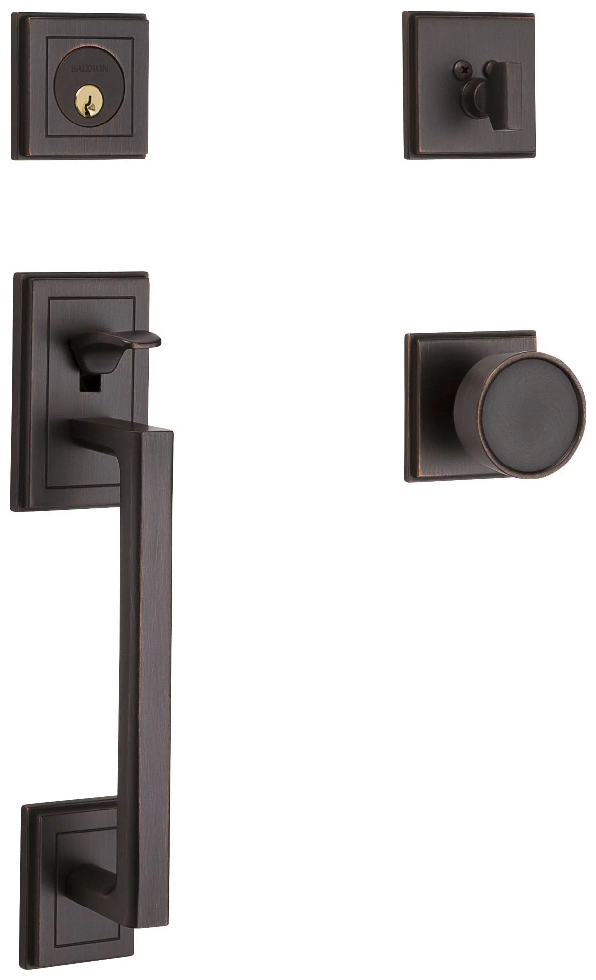 Baldwin 85310.Entr Hollywood Hills Sectional Single Cylinder Door Handleset - Bronze