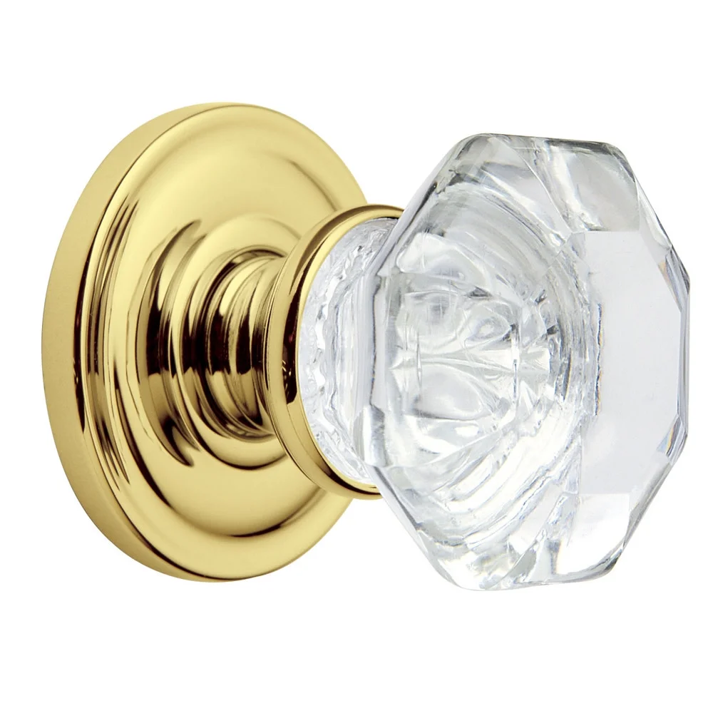 Baldwin 5080030MR Fillmore Estate Door Knobs without Rosettes, Polished Brass