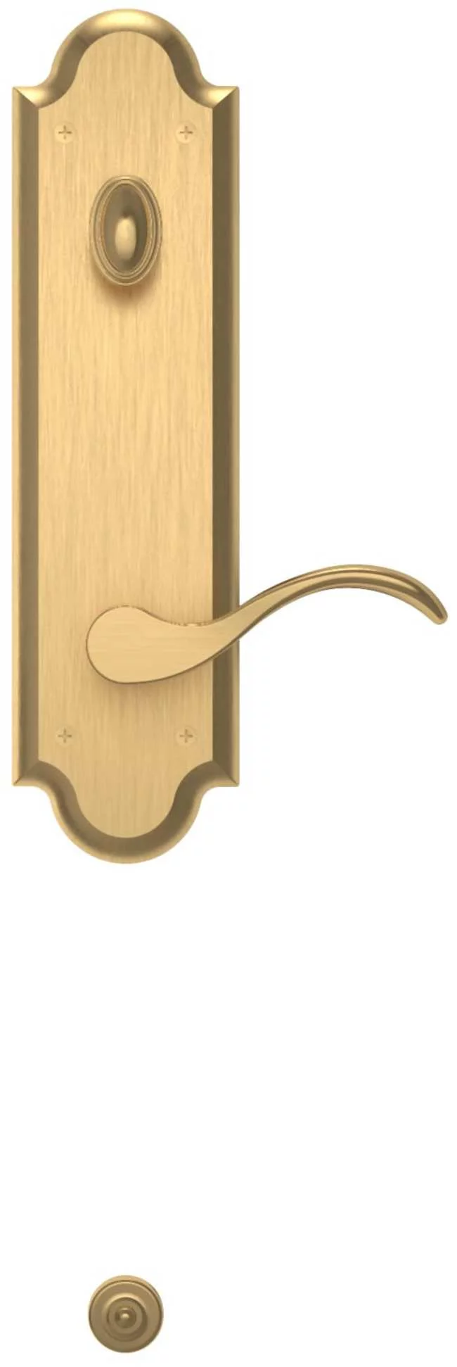 Baldwin Right Handed Manchester Handleset Wave Lever - Lifetime Polished Brass