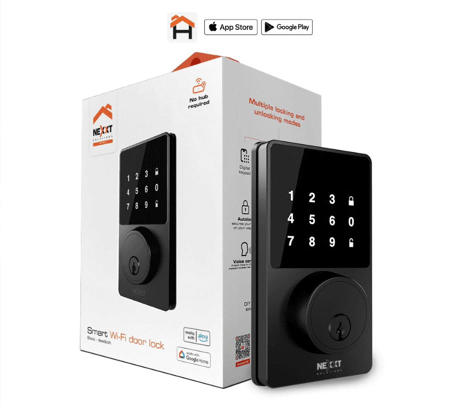 NEXXT - SMART WI-FI DOOR LOCK - BLACK