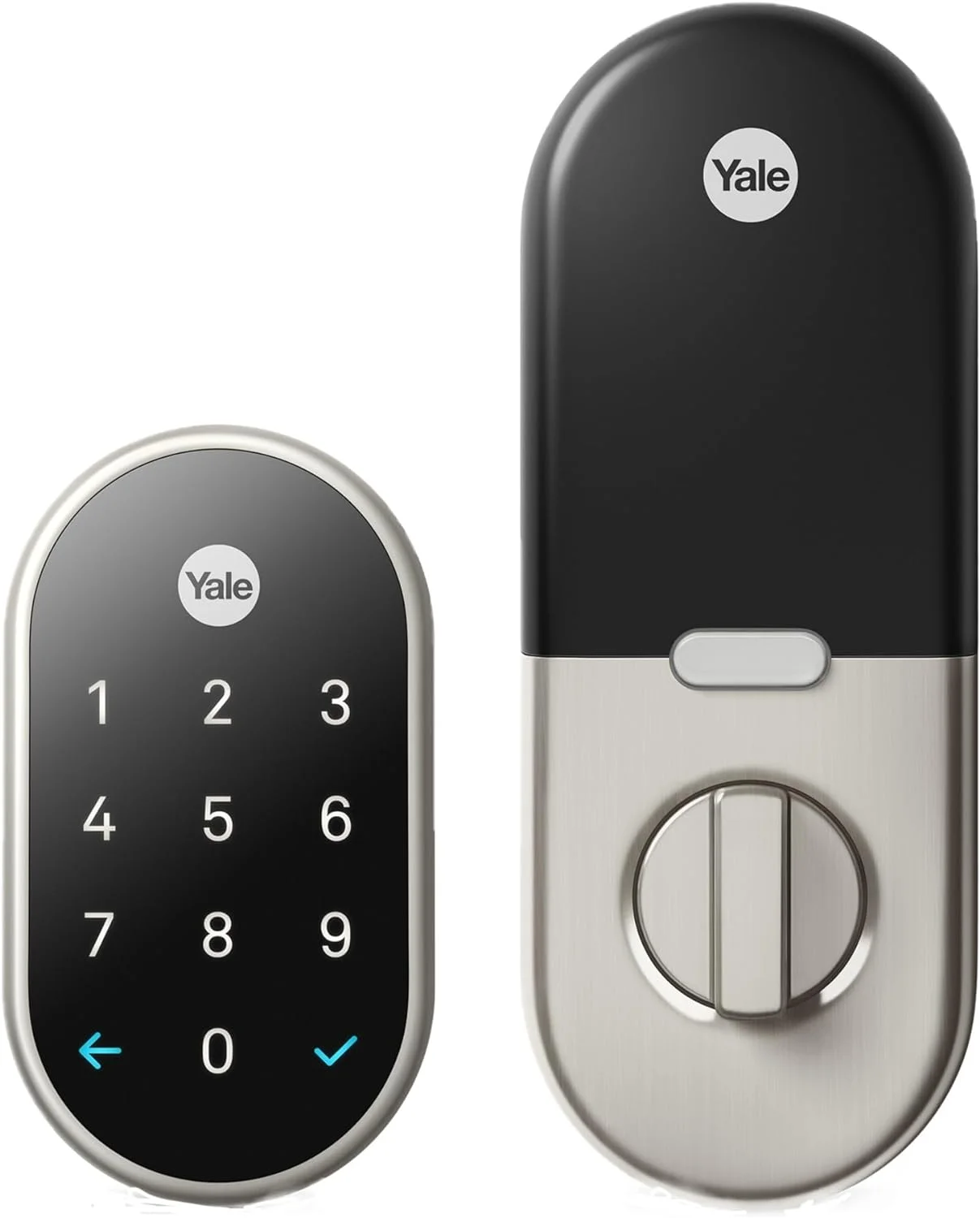 GOURE Nest x Yale Lock - Tamper Proof Smart Lock for Keyless Entry - Keypad Deadbolt Lock for Front Door - Black Suede