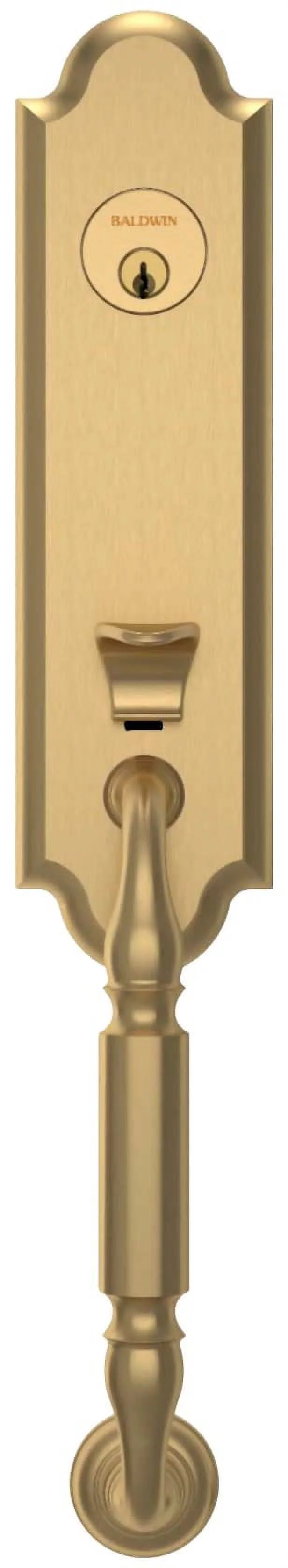 Baldwin Right Handed Manchester Handleset Wave Lever - Lifetime Polished Brass