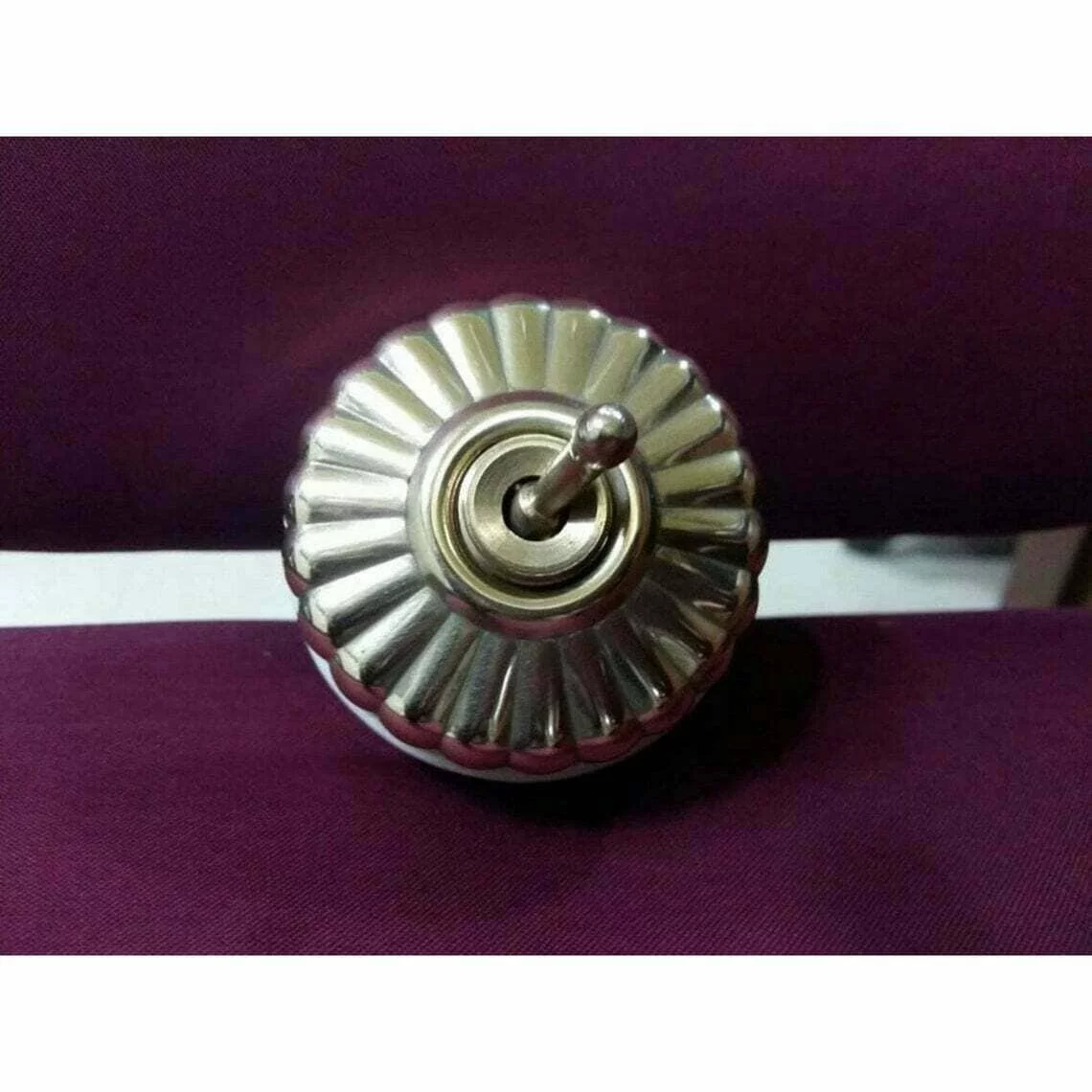 Rare Vintage Melon Brass Ceramic Porcelain Light Electric Switches Button 12 Pcs