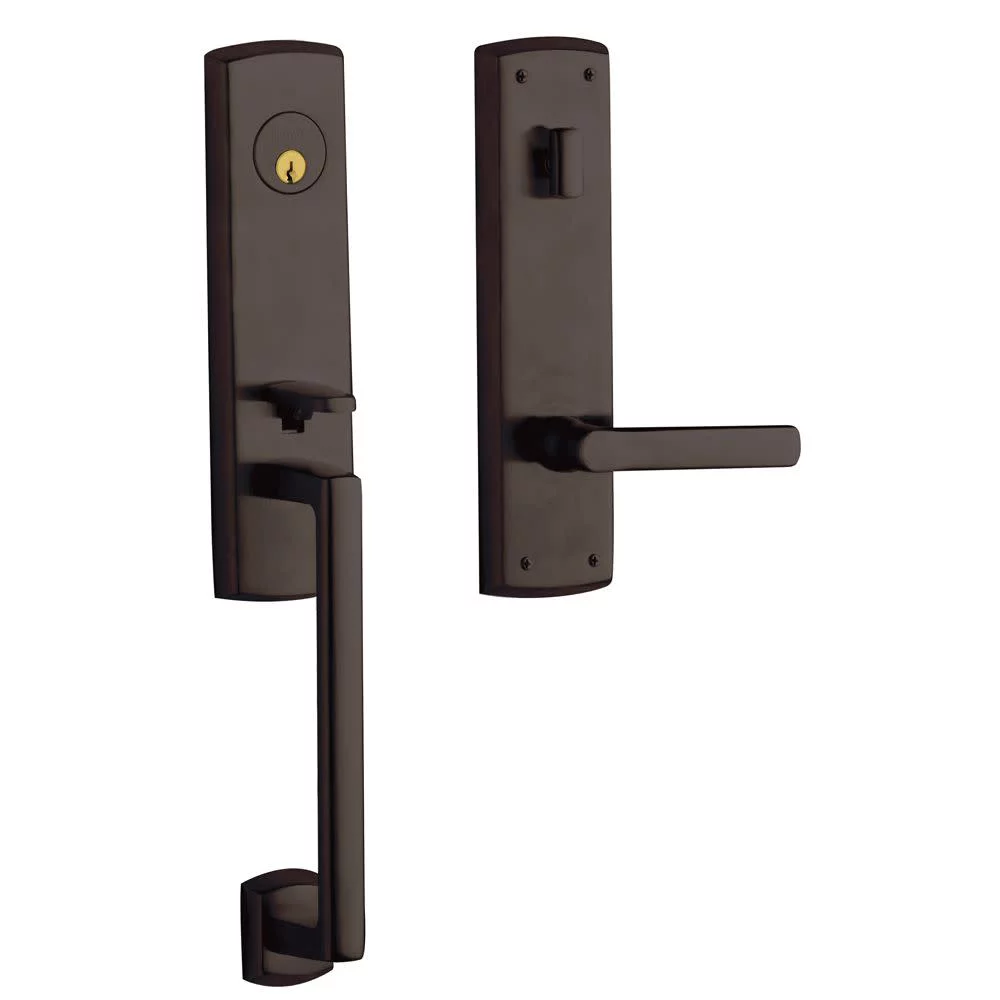 Baldwin 85387112LFD Evolved Soho Escutcheon Handleset - Venetian Bronze