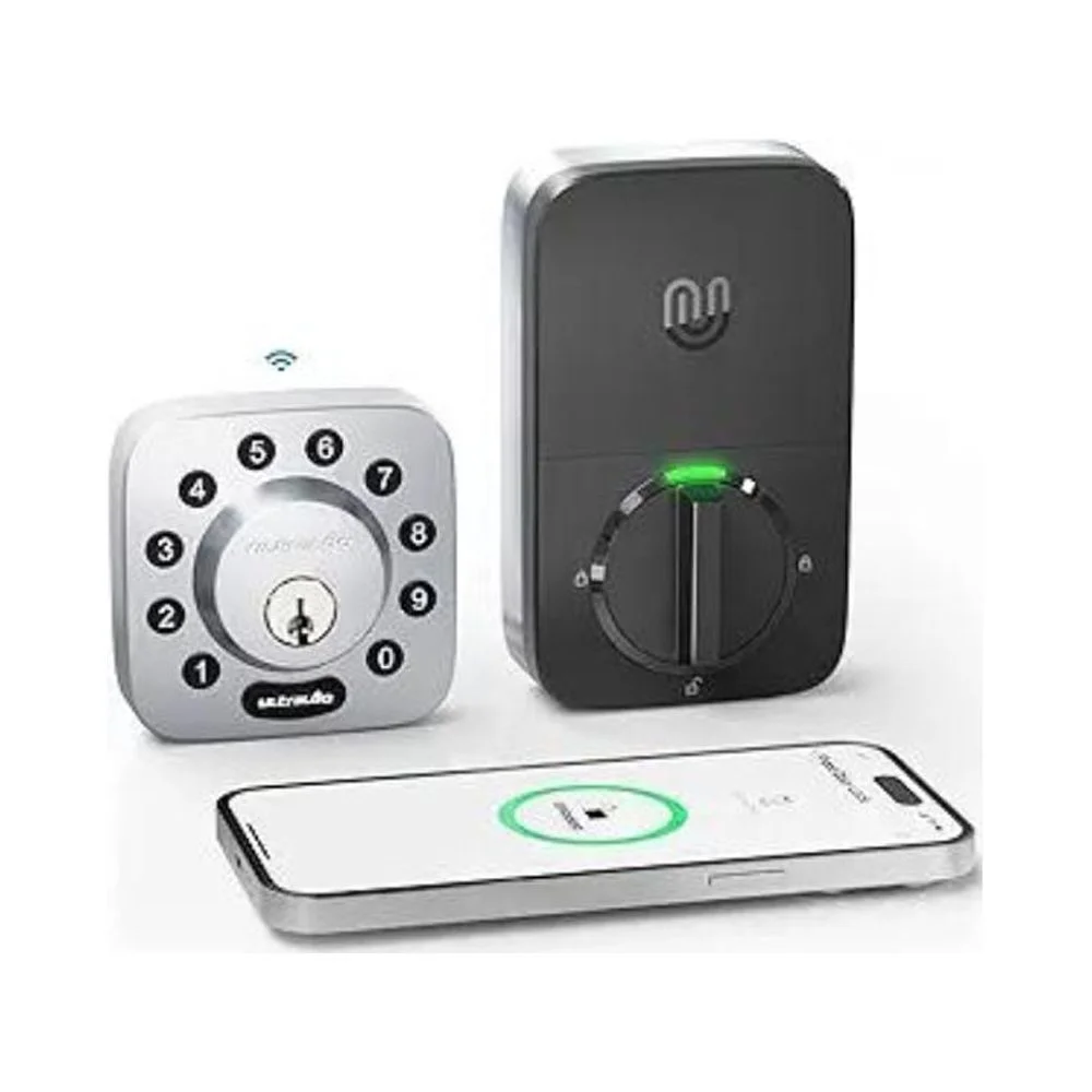 ULTRALOQ U-Bolt WiFi Smart Lock with Built-in WiFi, 7-in-1 Keyless Entry Door Lock with Door Sensor, Works with Alexa, Google Home, WiFi Deadbolt, Door Status Alert, Remote Control, Commercial Level
