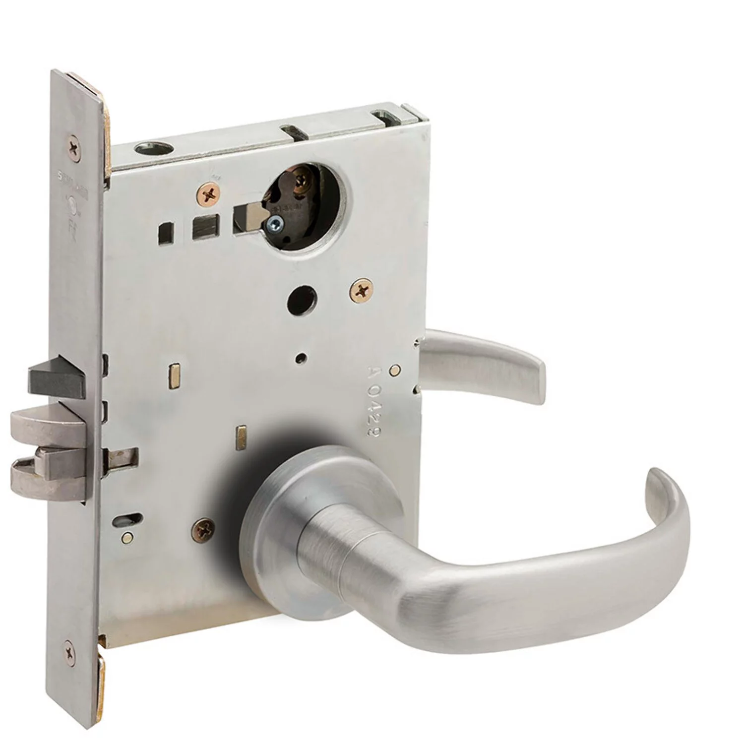 Schlage L9070L 17A 626 Grade 1 Classroom Mortise Lock Less Cylinder 17 Lever A Rose Satin Chrome Finish Field Reversible