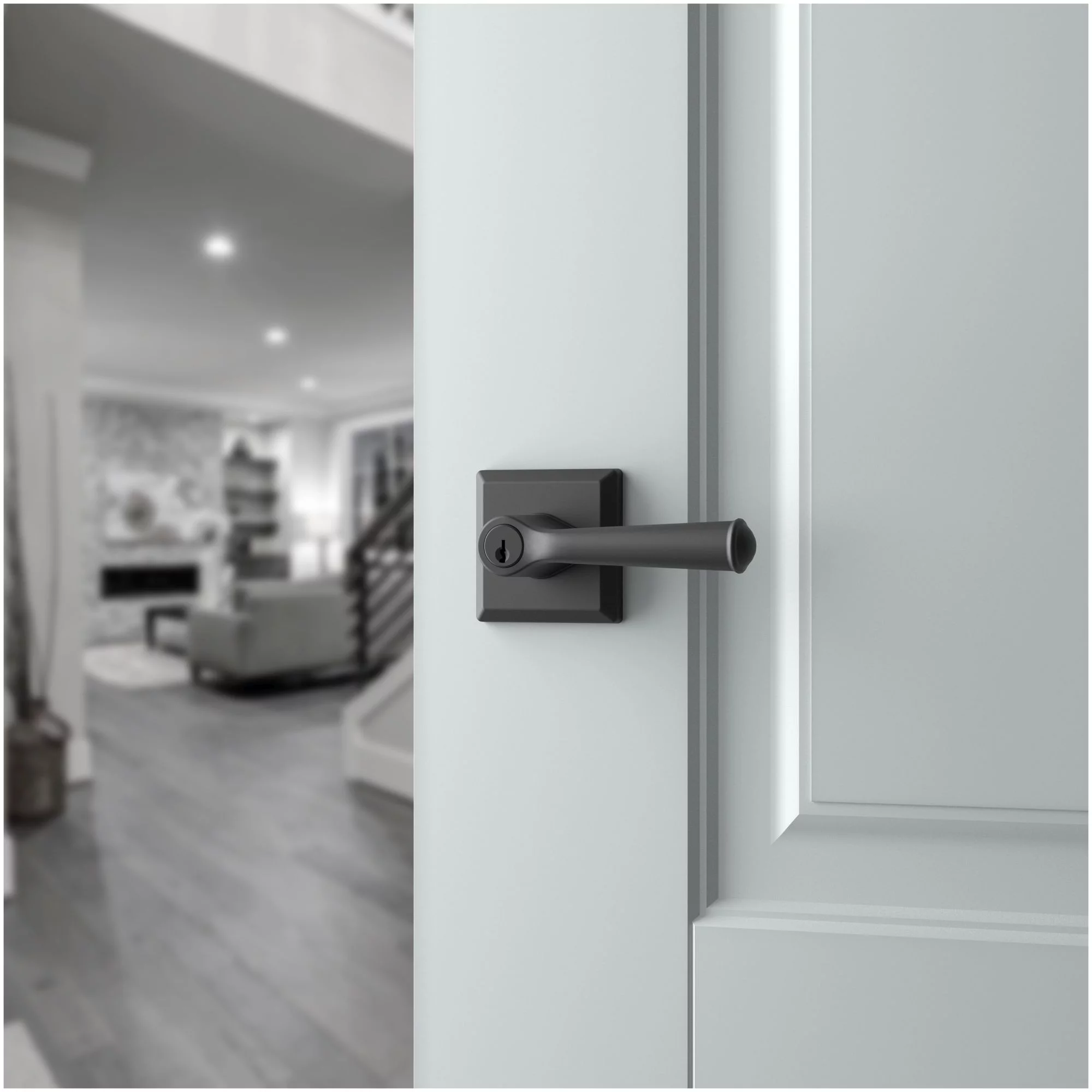 Baldwin Reserve Enfedtsr260 Entry Federal Lever Handle and Traditional Square Rose Bright Chrome Finish