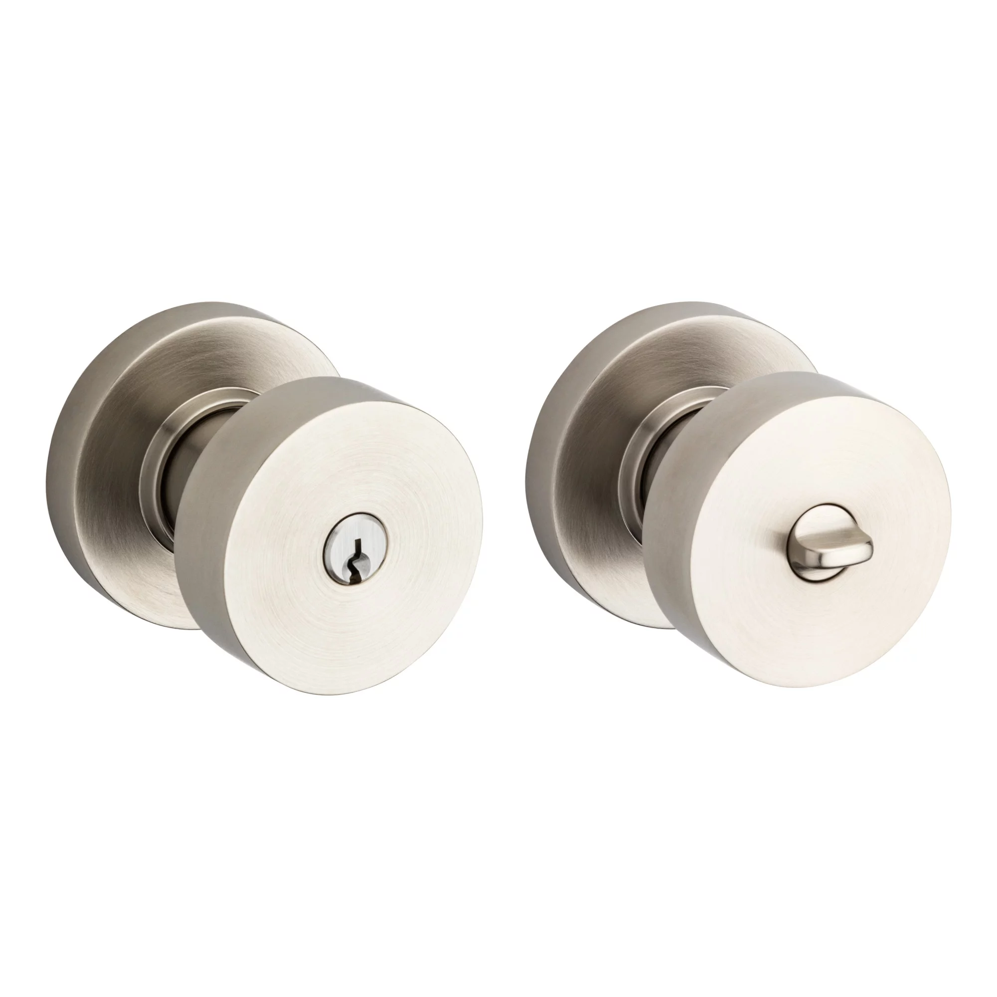 Baldwin 5230.Entr Contemporary Single Cylinder Keyed Entry Door Knob Set - Nickel