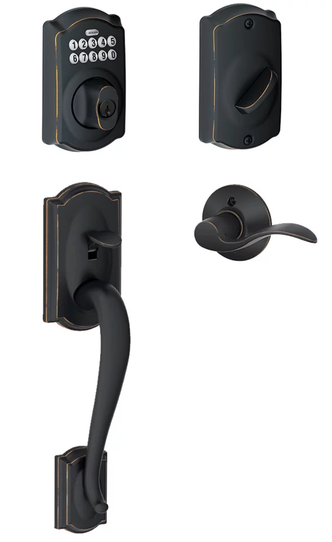 Schlage Fe365-Cam-Acc-Lh Camelot Left Handed Electronic Handleset - Bronze