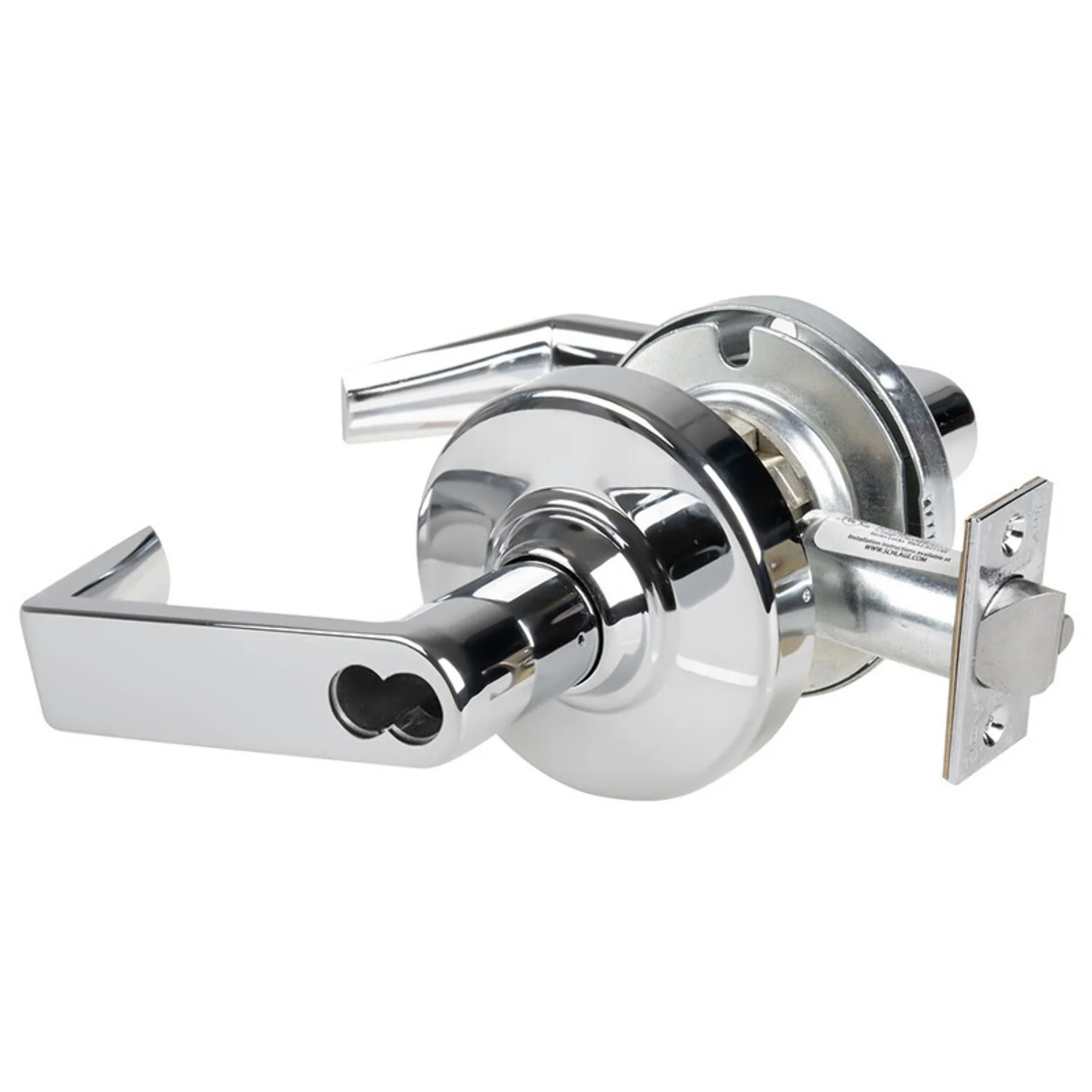 Schlage ND92BD RHO 625 Grade 1 Entrance Lock Rhodes Lever SFIC Prep Less Core Bright Chrome Finish Non-Handed