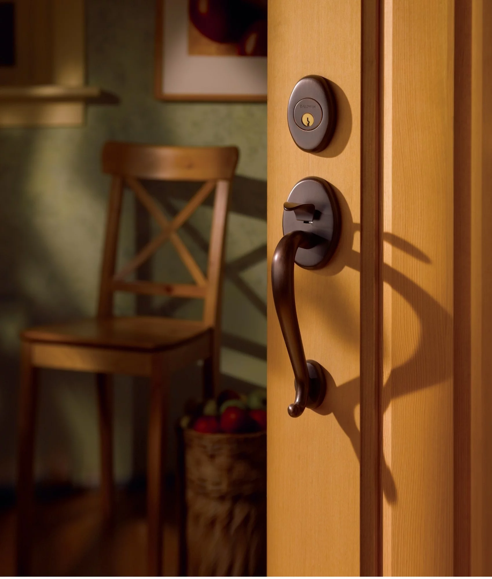 Baldwin 85315102LFD 2 Left Hand Logan Dummy Handleset with Wave Interior Lever, Oil-Rubbed Bronze