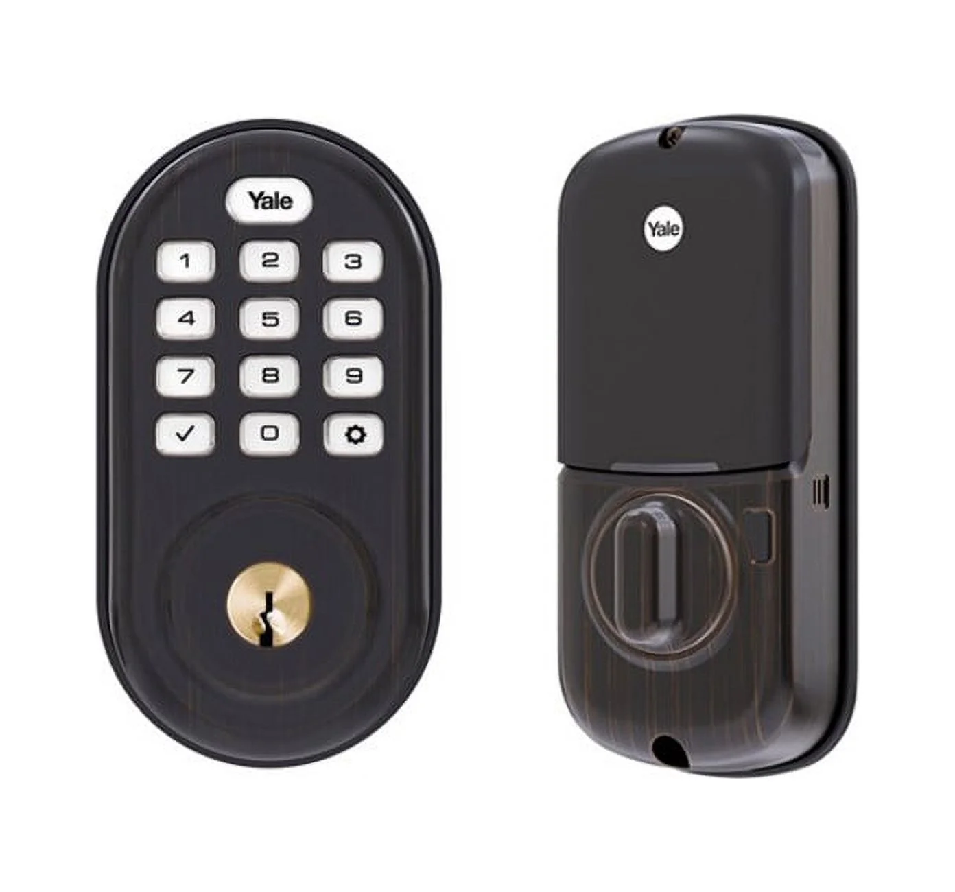 Yale YRD216ZW20BP Assure Lock Push Button Deadbolt with Z-Wave Oil Rubbed Bronze Finish
