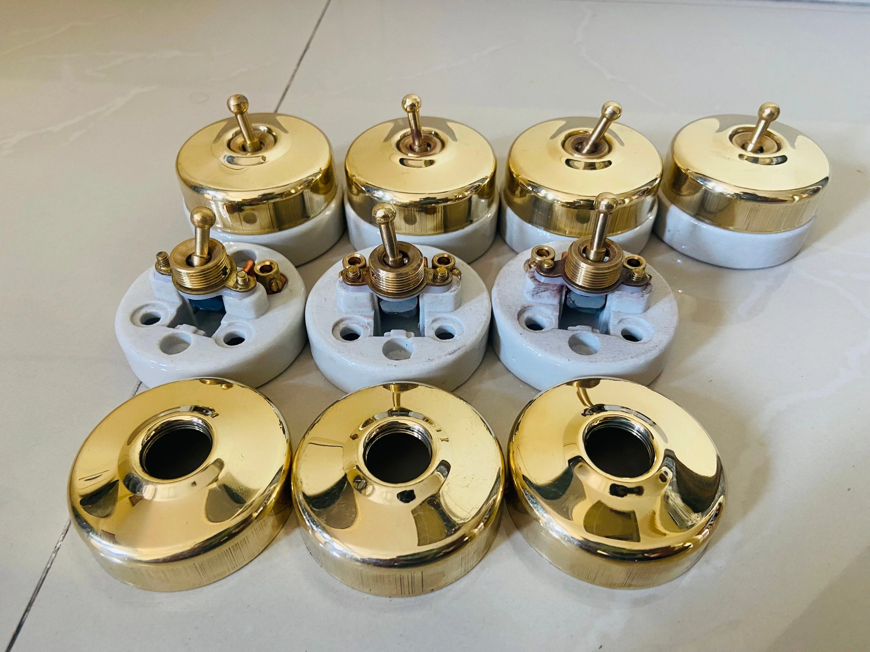 Ceramic & Brass Electric Switches ON-OFF Button