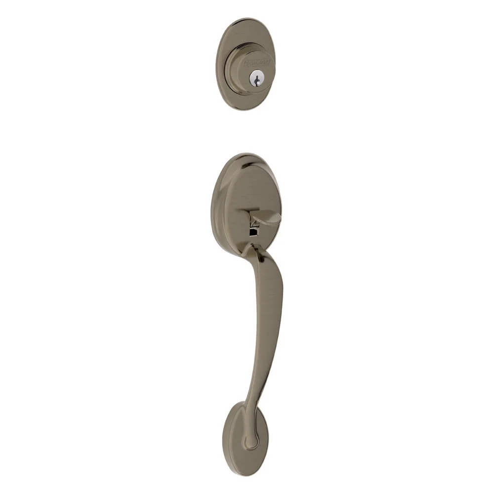 Schlage F92-PLY Plymouth Dummy Exterior Handleset from The F-Series, Antique Pewter