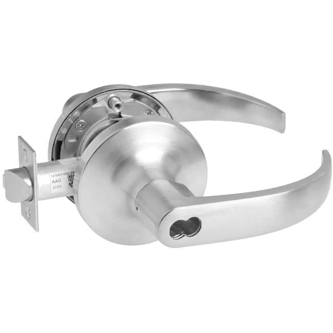 Commercial Storeroom Pacific Beach Lever Grade 1 Cylindrical Lock Less Cylinder, Satin Chrome