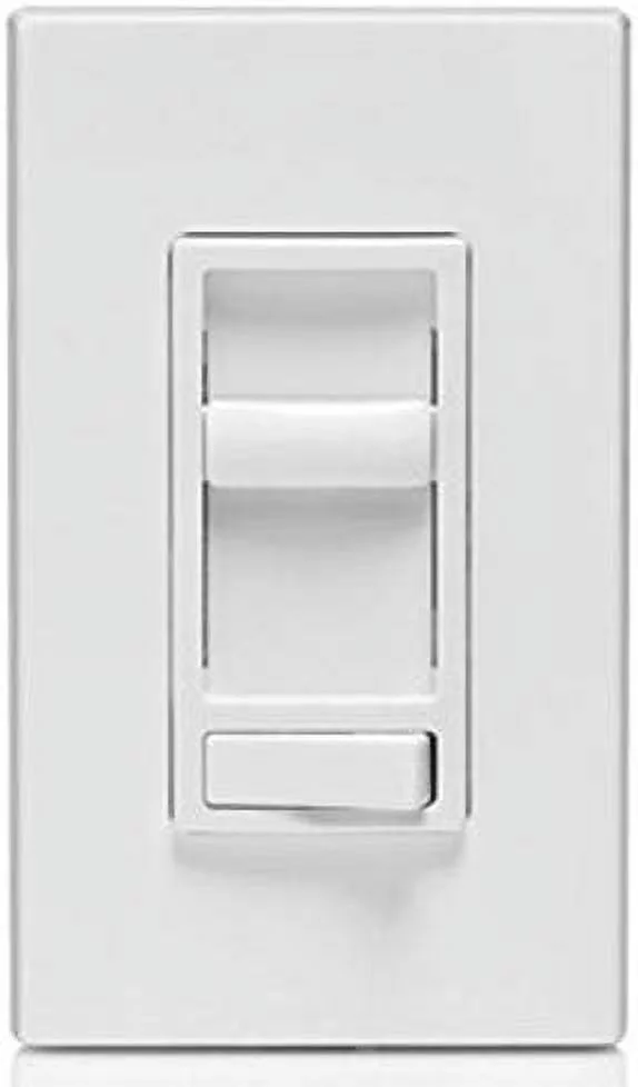 Leviton 6674-P0W SureSlide Universal 150-Watt LED and CFL/600-Watt Incandescent Dimmer, White, 10 Pack