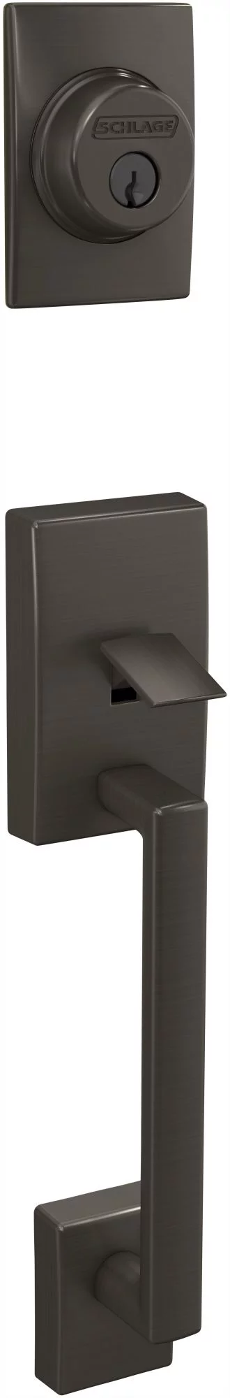 Schlage Fc58-Cen Custom Century Keyed Entry Single Cylinder Sectional Handleset - Brass