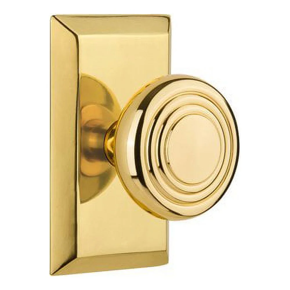 Nostalgic Warehouse Studec_Prv_234_Nk Deco Solid Brass Privacy Door Knob Set - Chrome