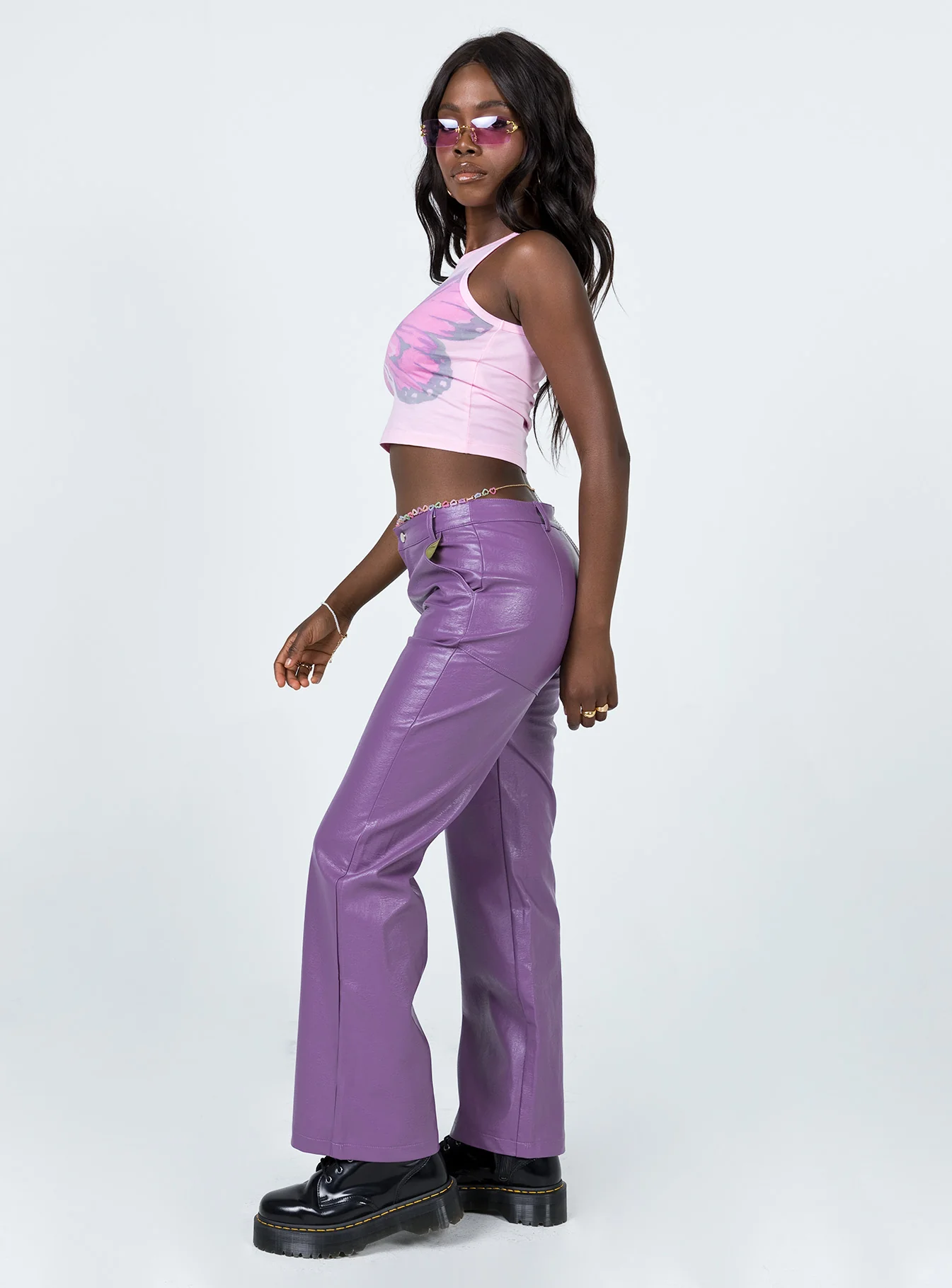 Ashlea PU Pants fffff Purple