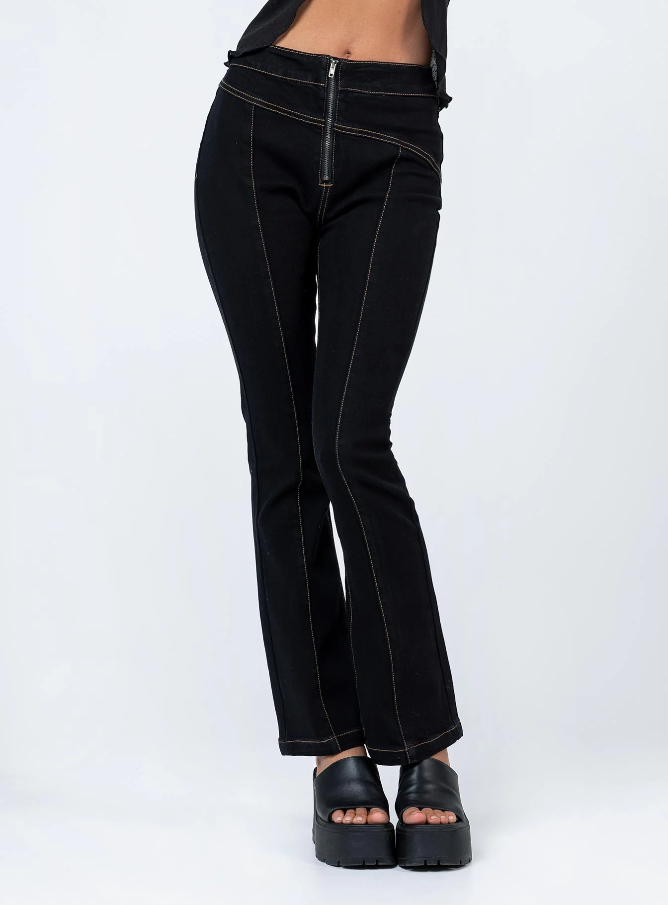 Organic Zia Flare Pants Black