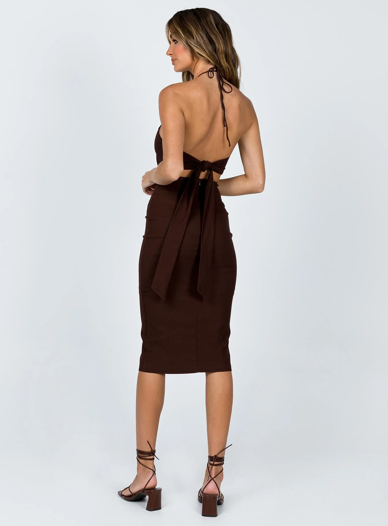 Bree Midi Dress Brown