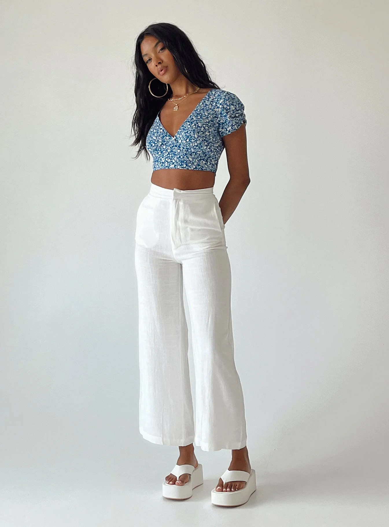 Simona Pants White