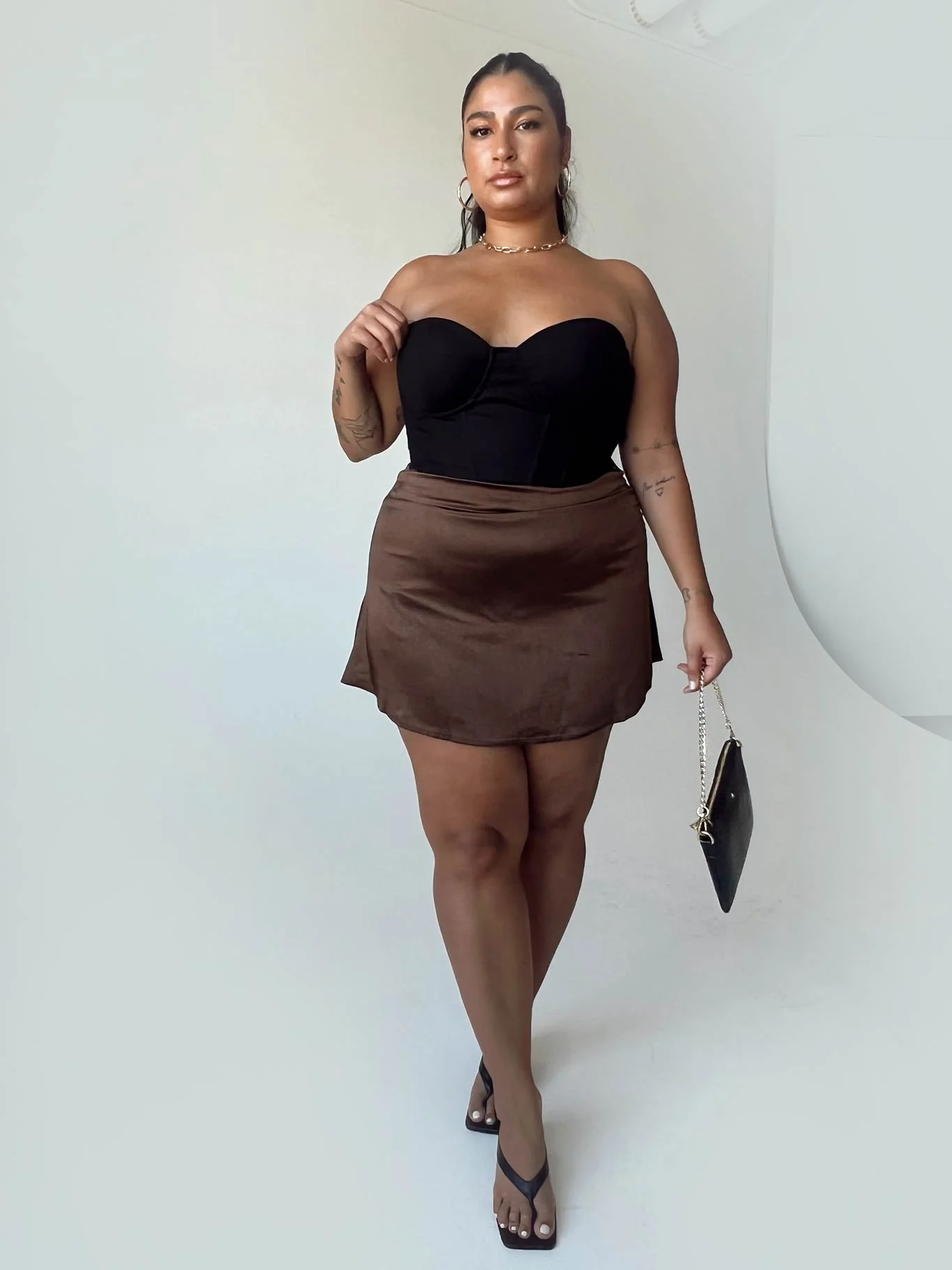Jemima Mini Skirt Brown Curve