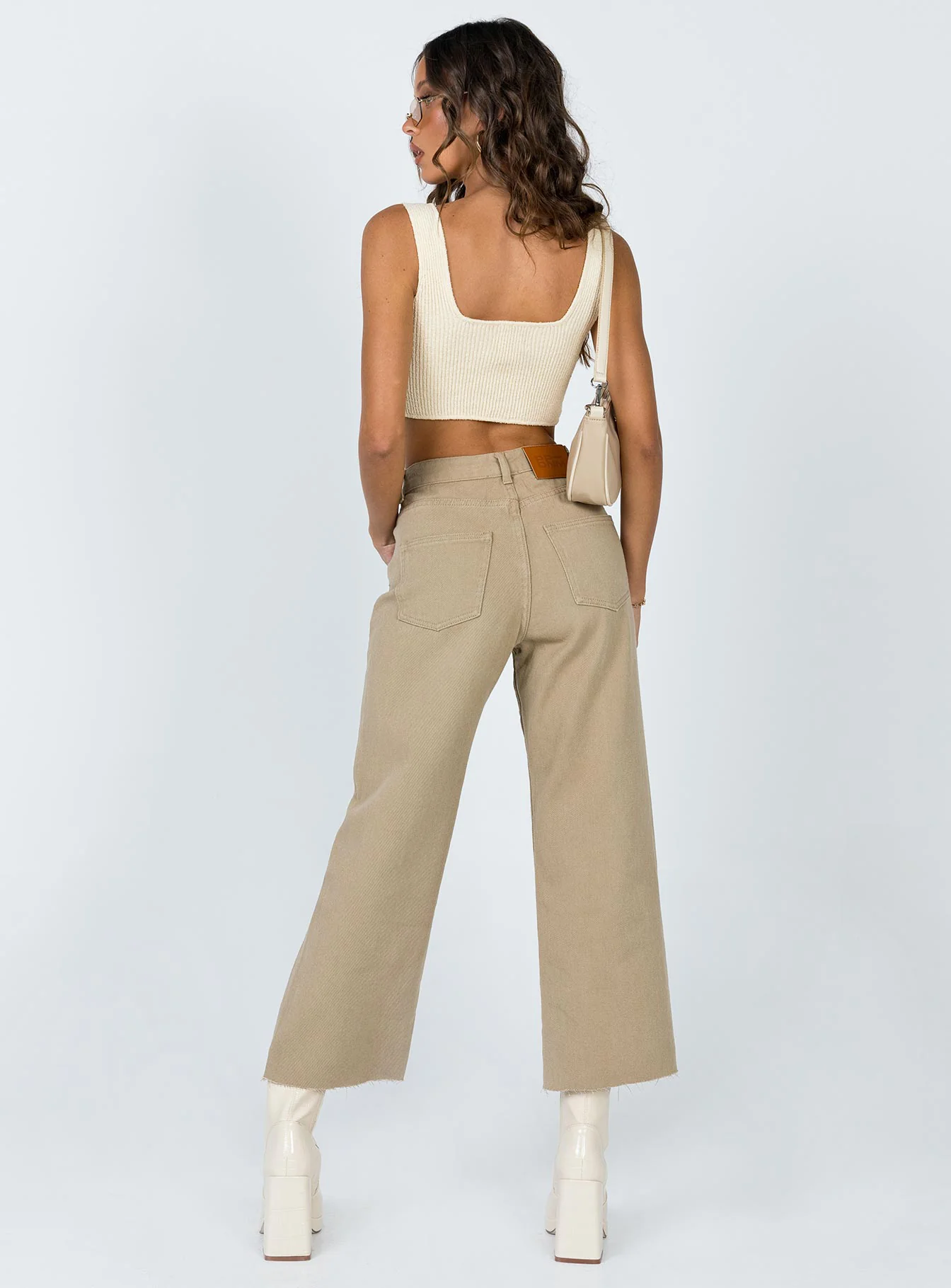 Ruby Cropped Jeans Tan