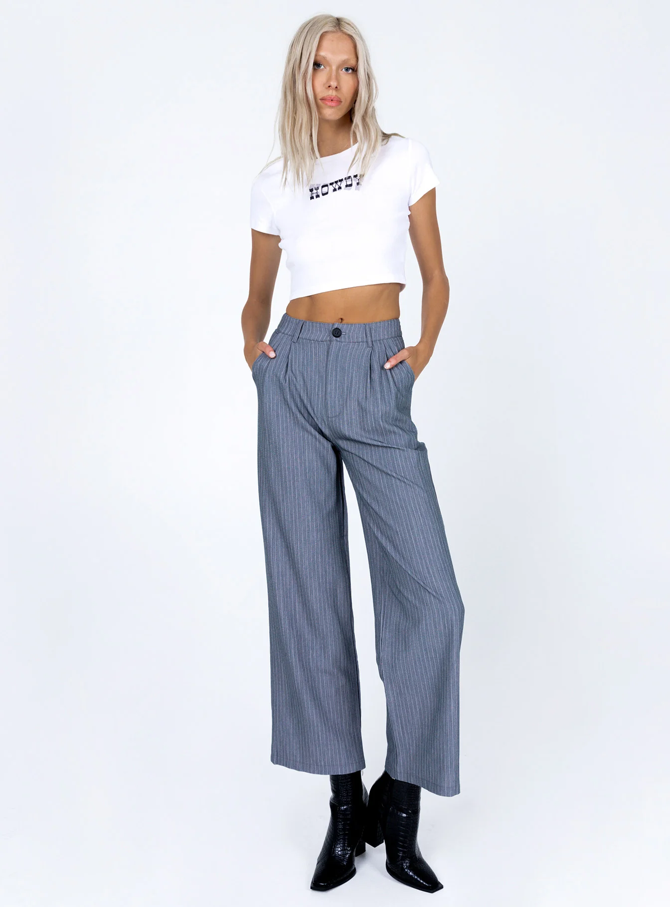 Urson Pinstripe Pants Grey