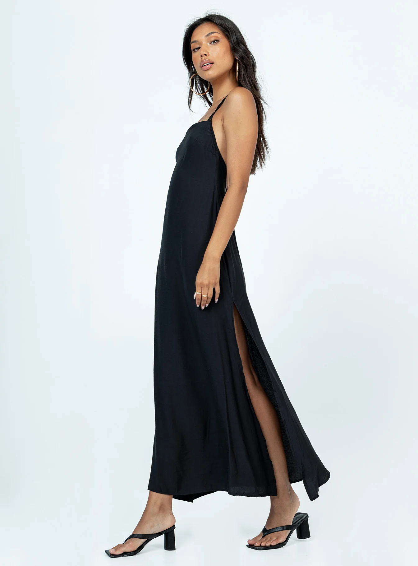 Angela Tie Maxi Dress Black