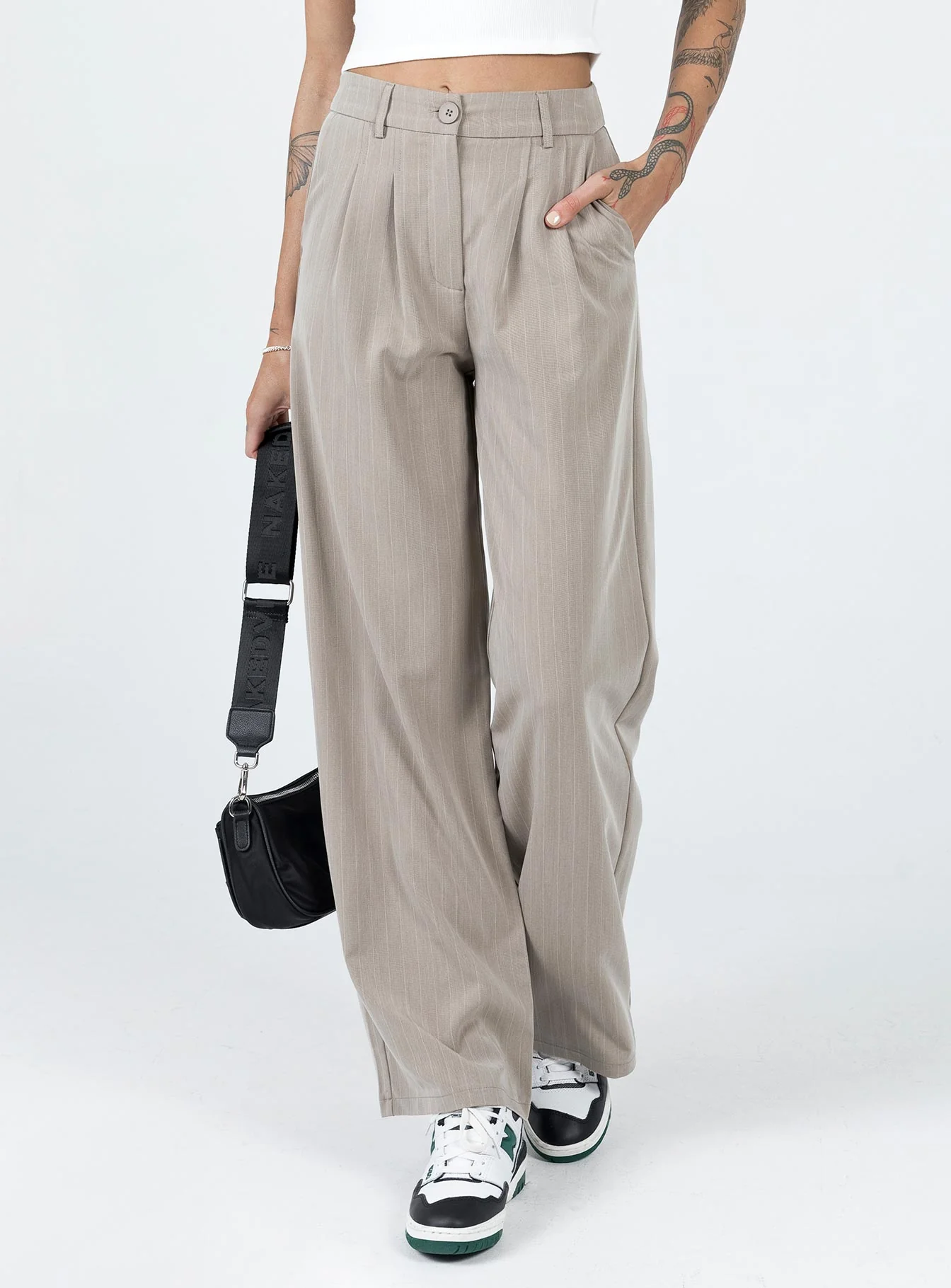 Archer Pants Pinstripe Beige