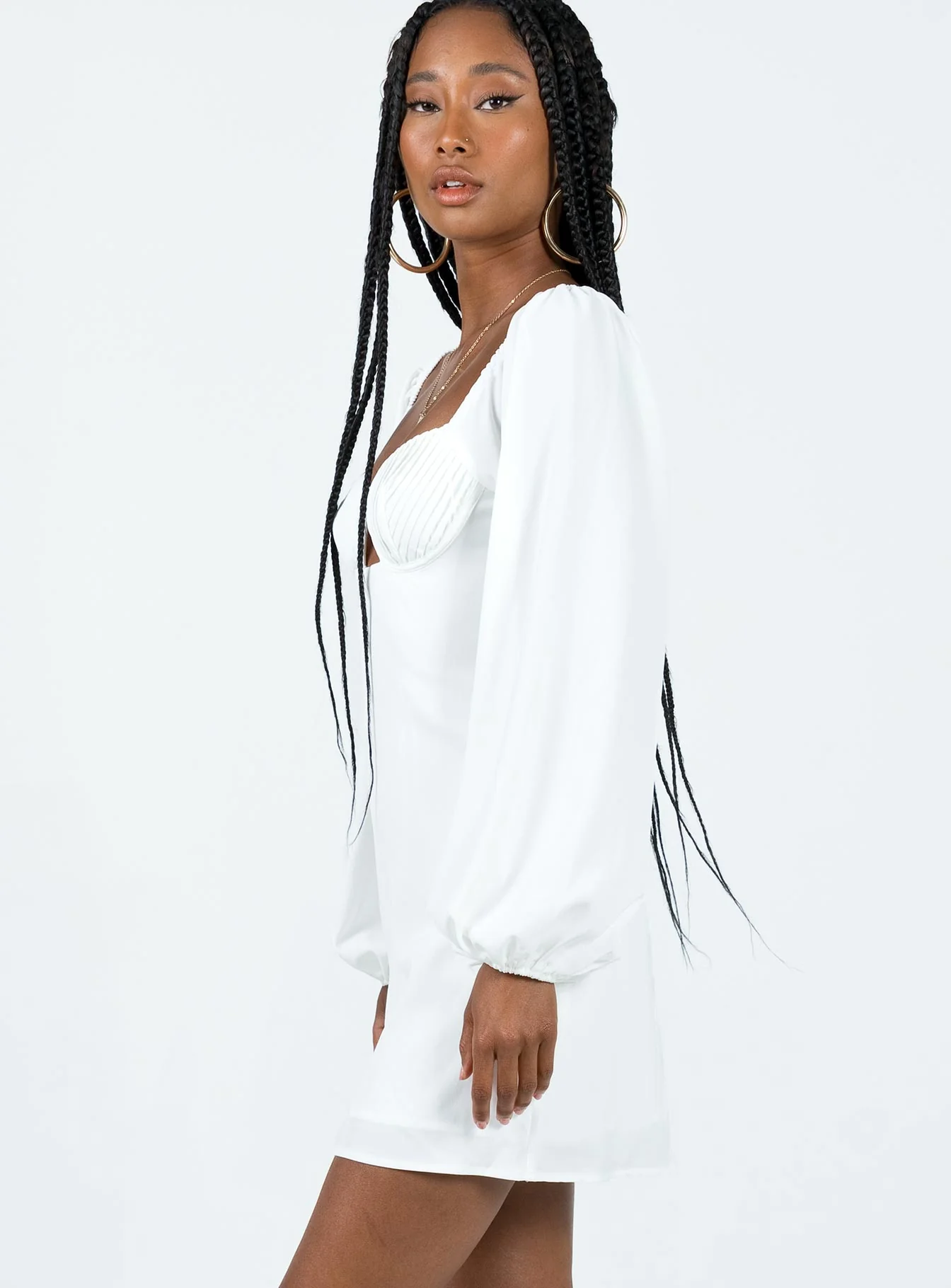 Marilee Long Sleeve Mini Dress White