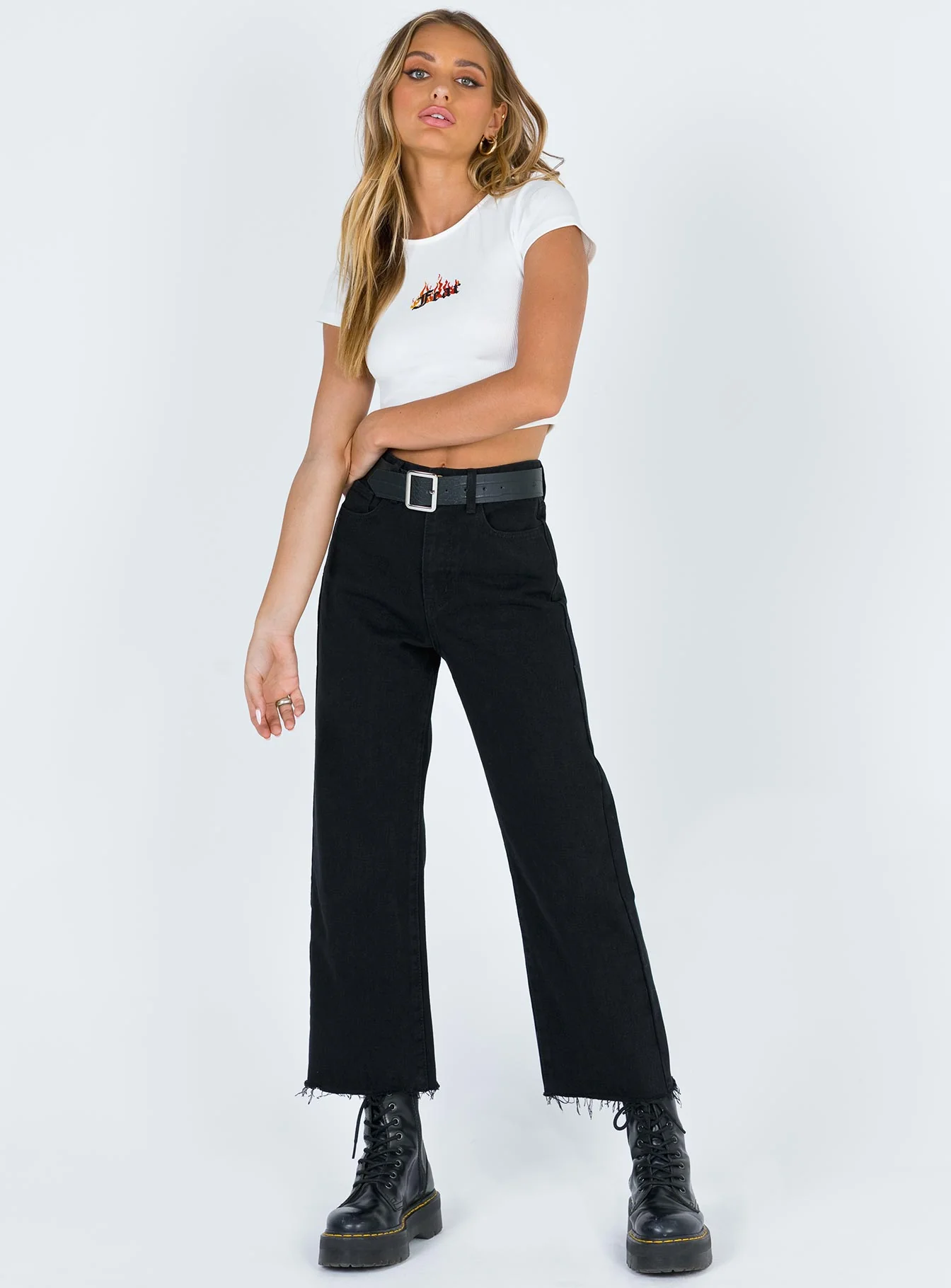 Ruby Cropped Jean Black Denim