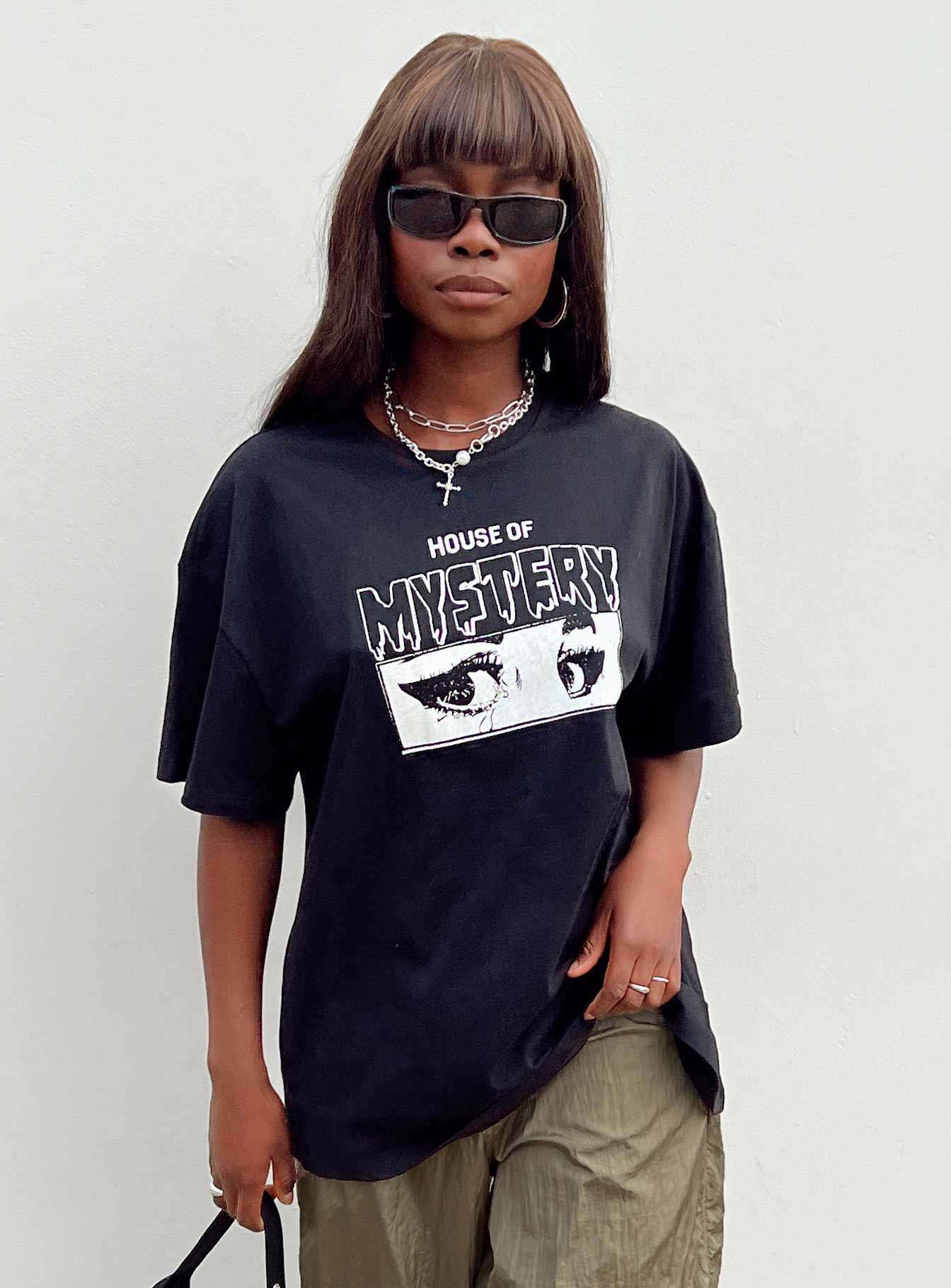 Organic House Of Mystery Oversized Tee Black