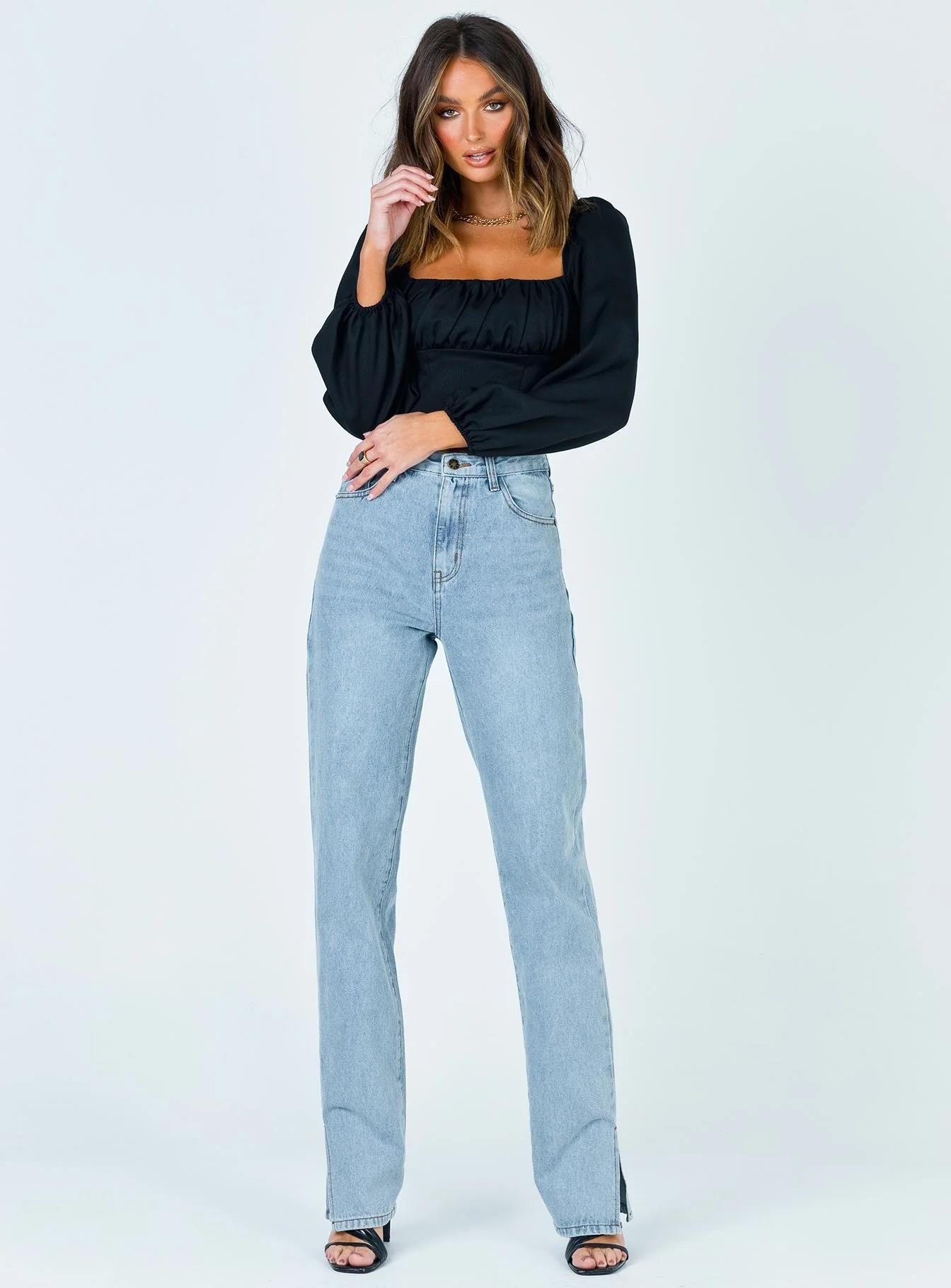 Ariah Long Sleeve Top Black Eco