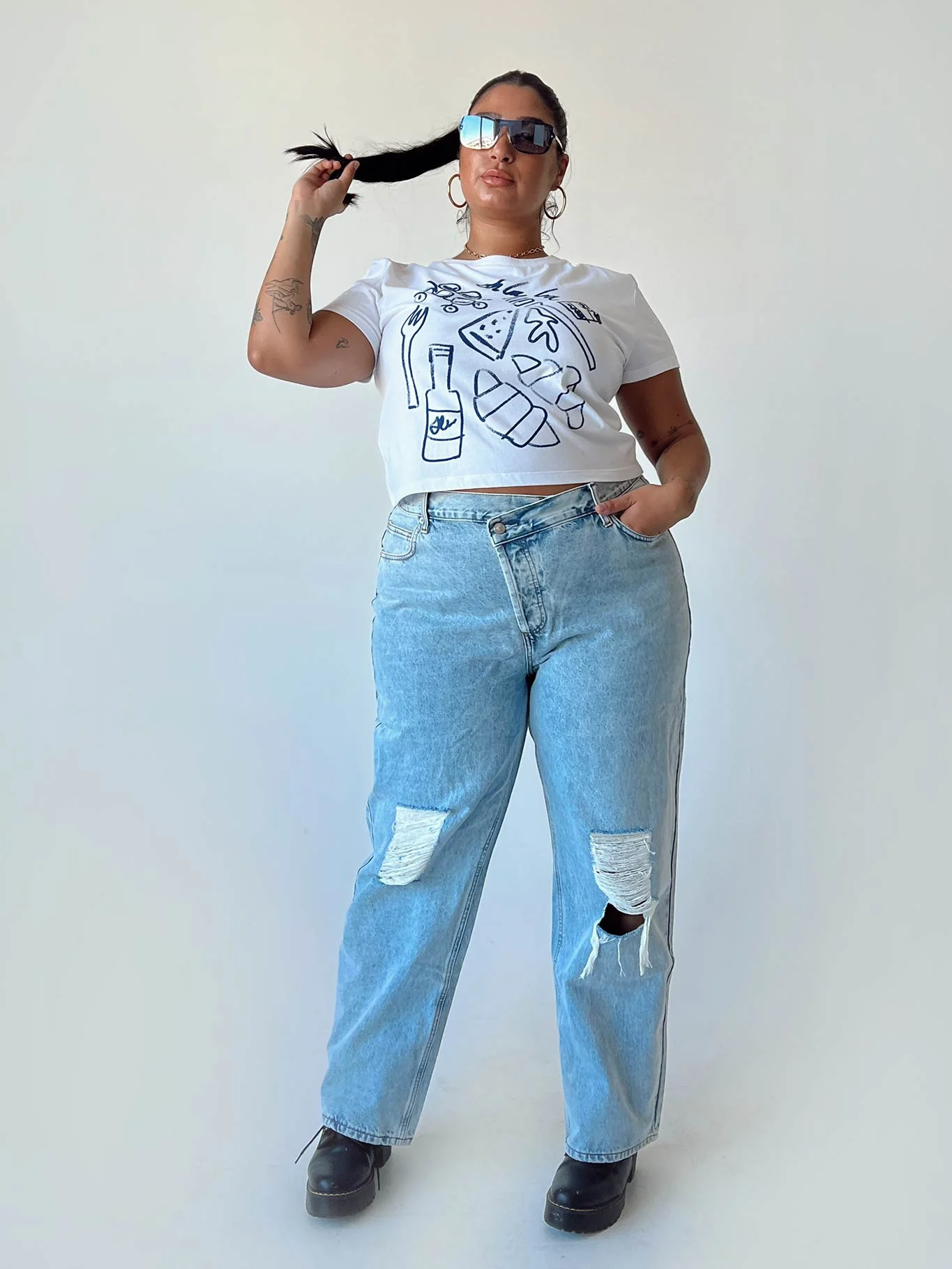 Organic Continental Breakfast Tee White Curve