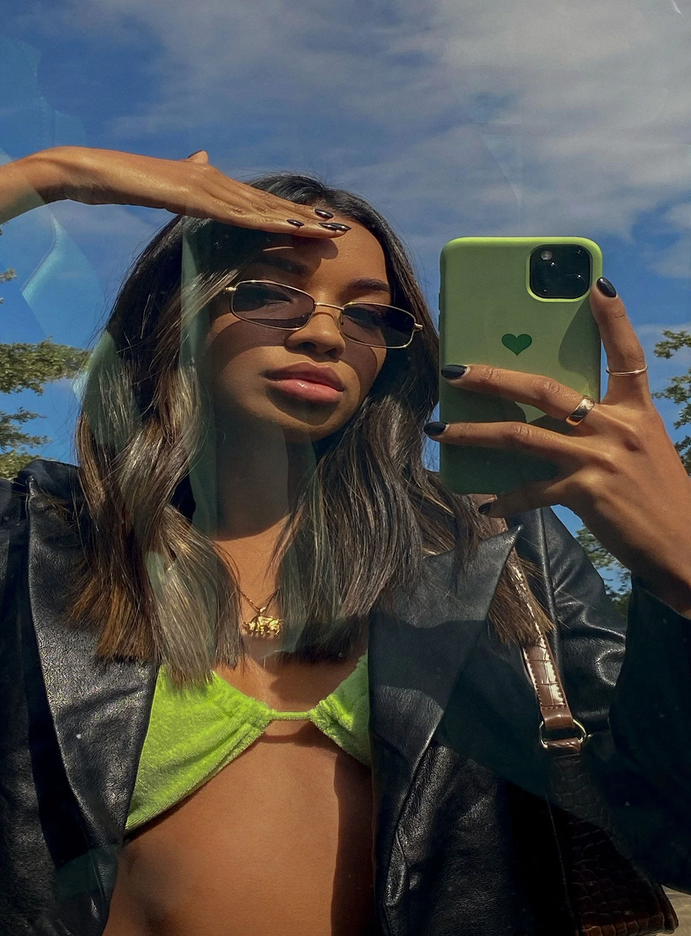 Ellen Faux Leather Blazer