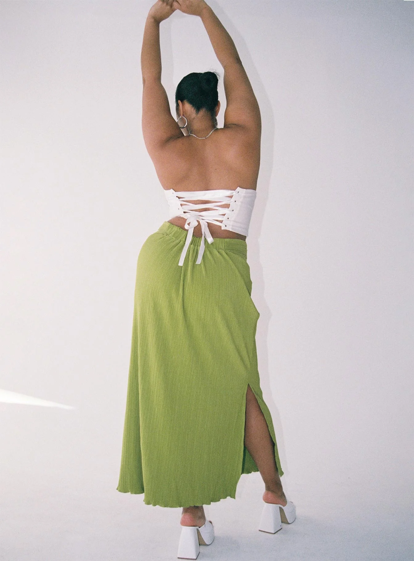 Mira Maxi Skirt Green Curve