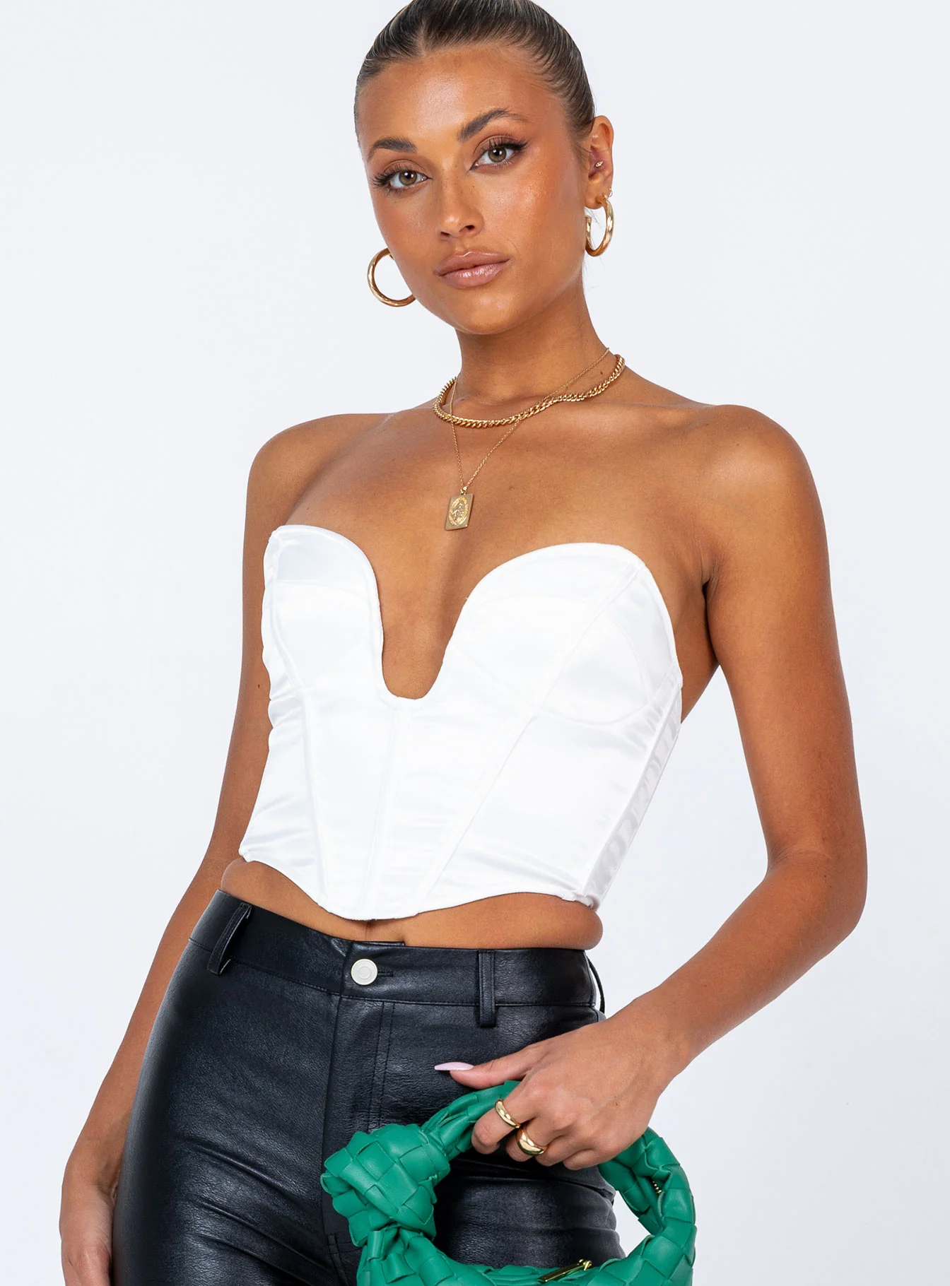 Irvine Strapless Top White