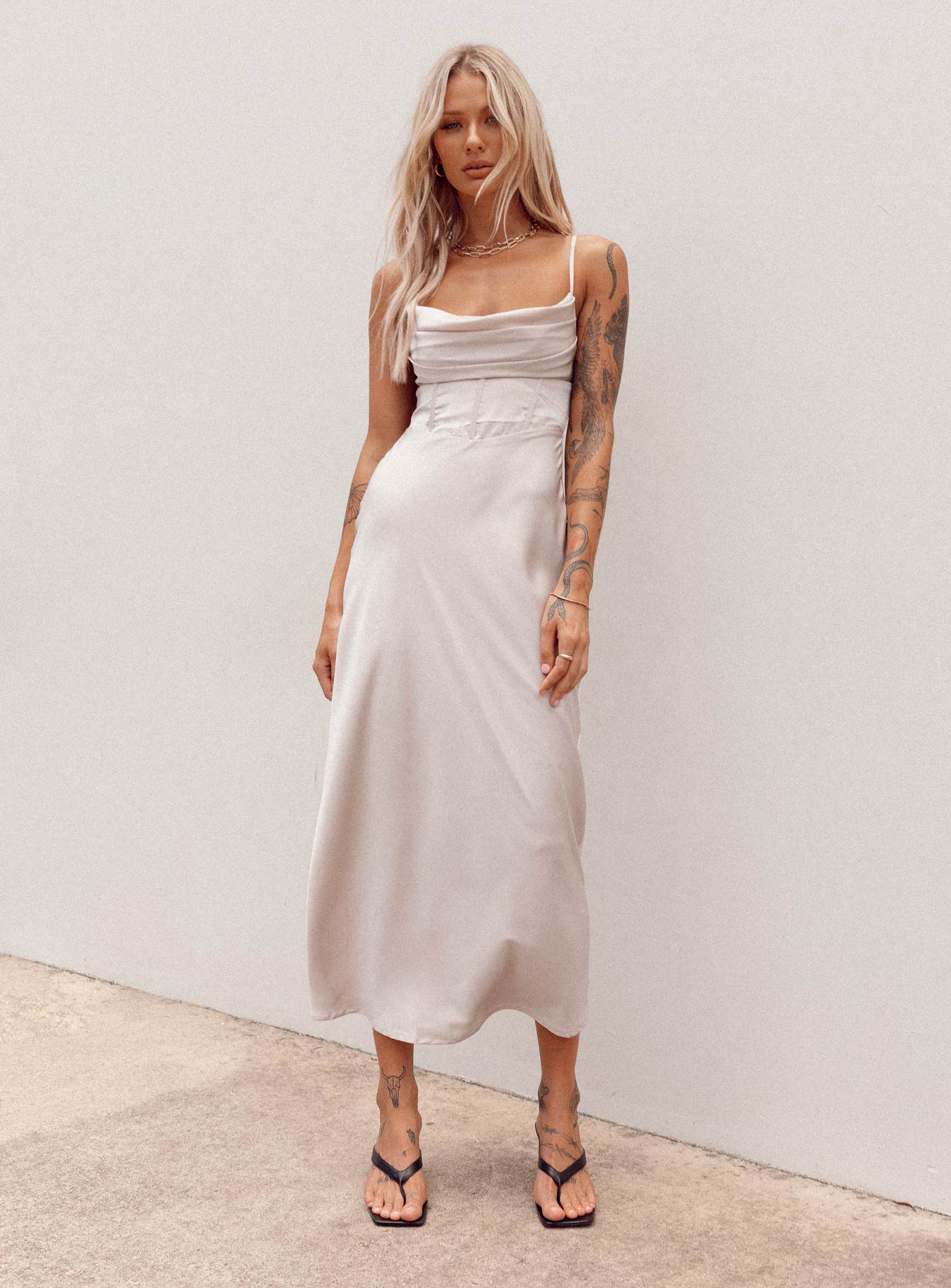 Lillie Midi Dress Beige