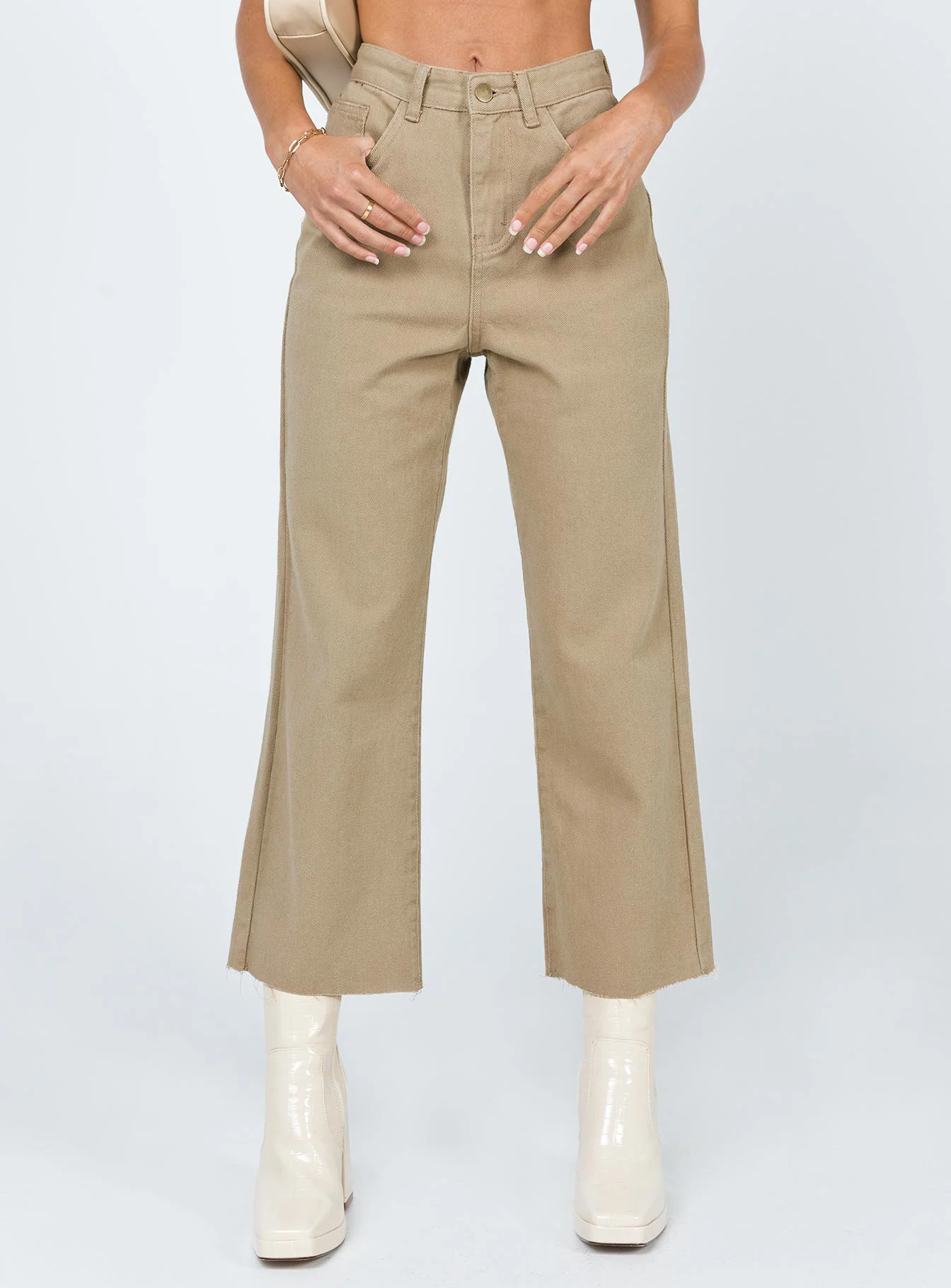 Ruby Cropped Jeans Tan