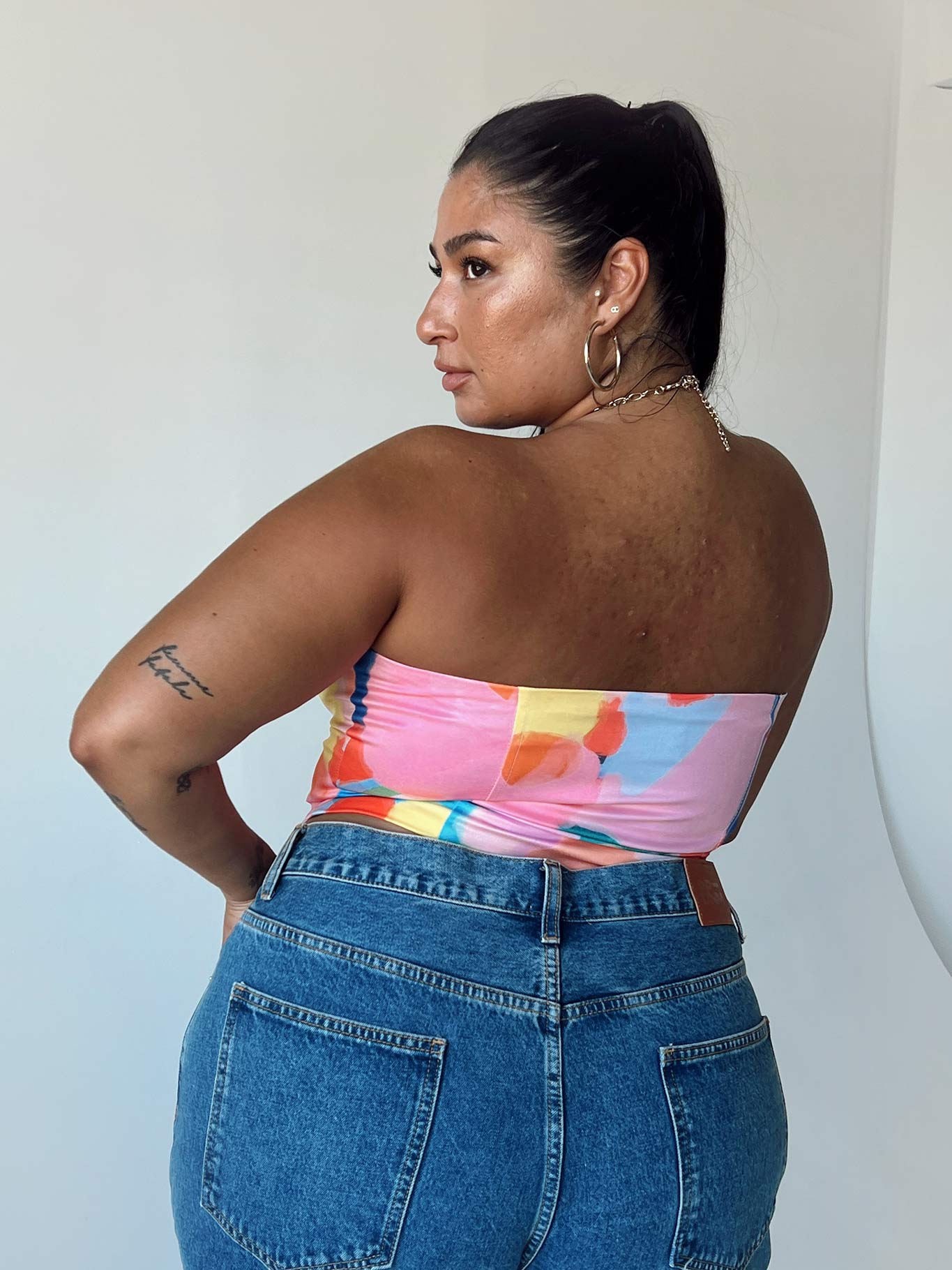 Love All Strapless Top Multi Curve