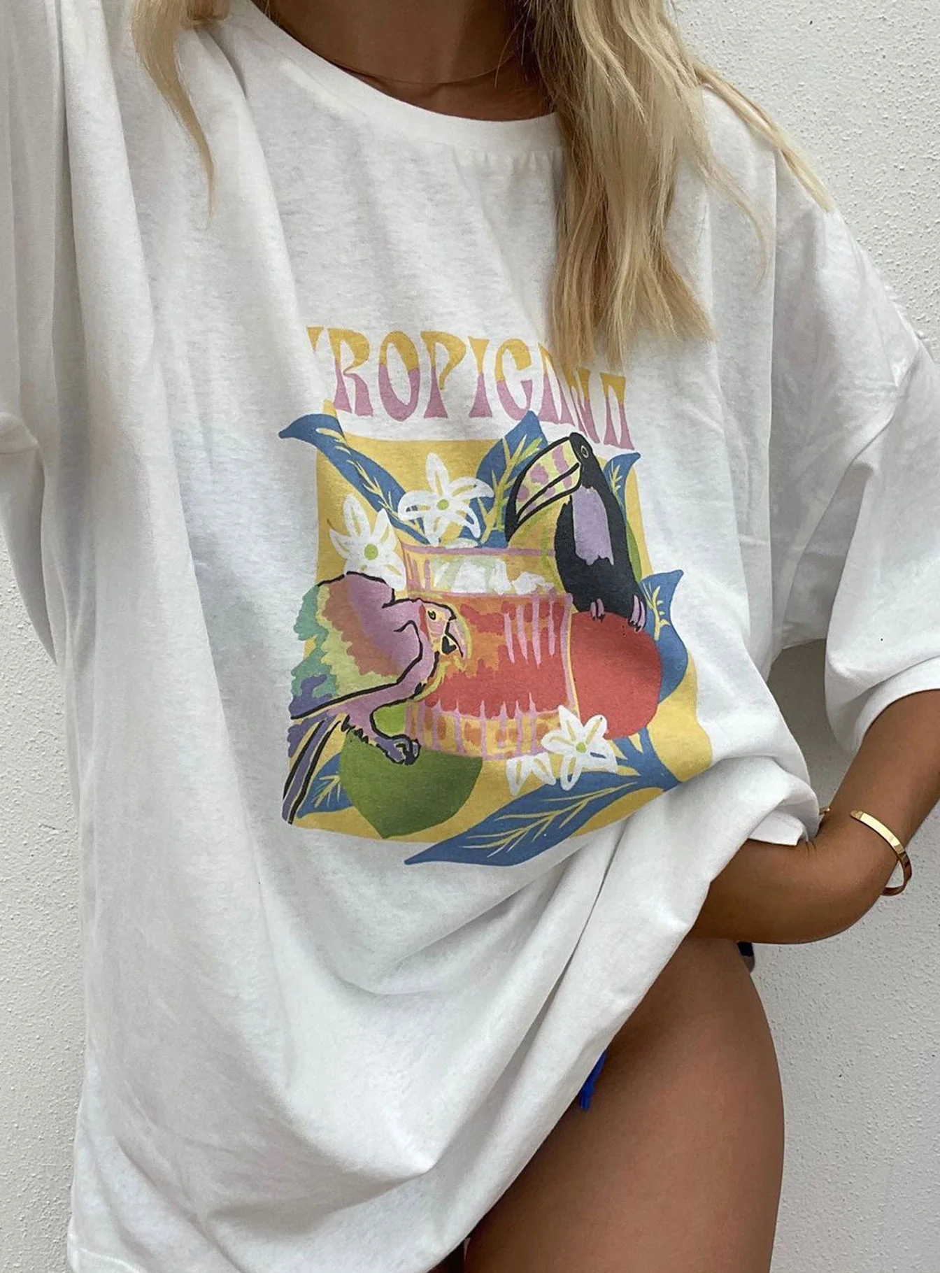 Tropicana Oversized Tee White