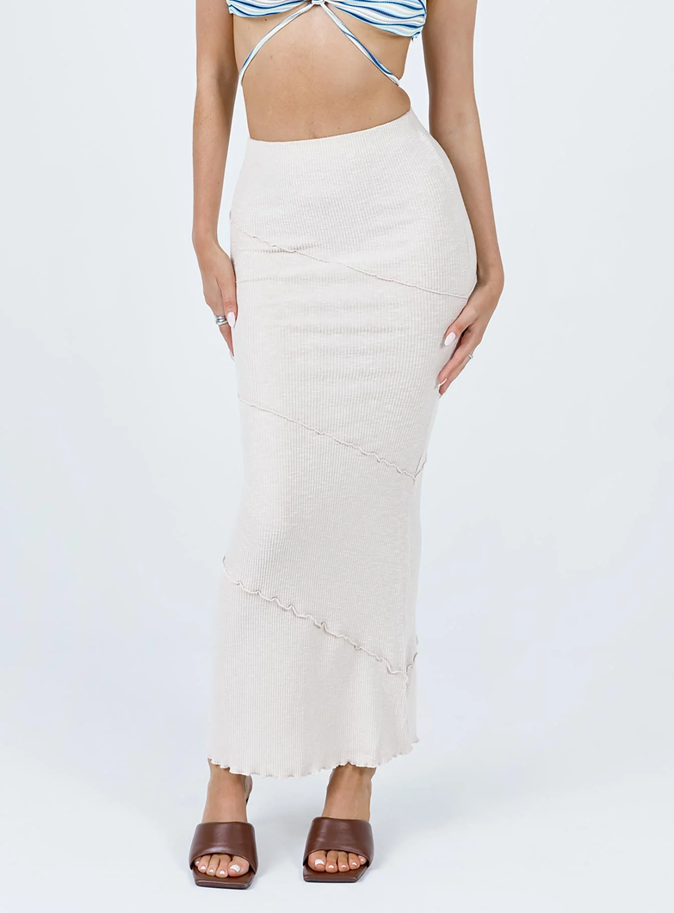 Oscar Maxi Skirt Beige