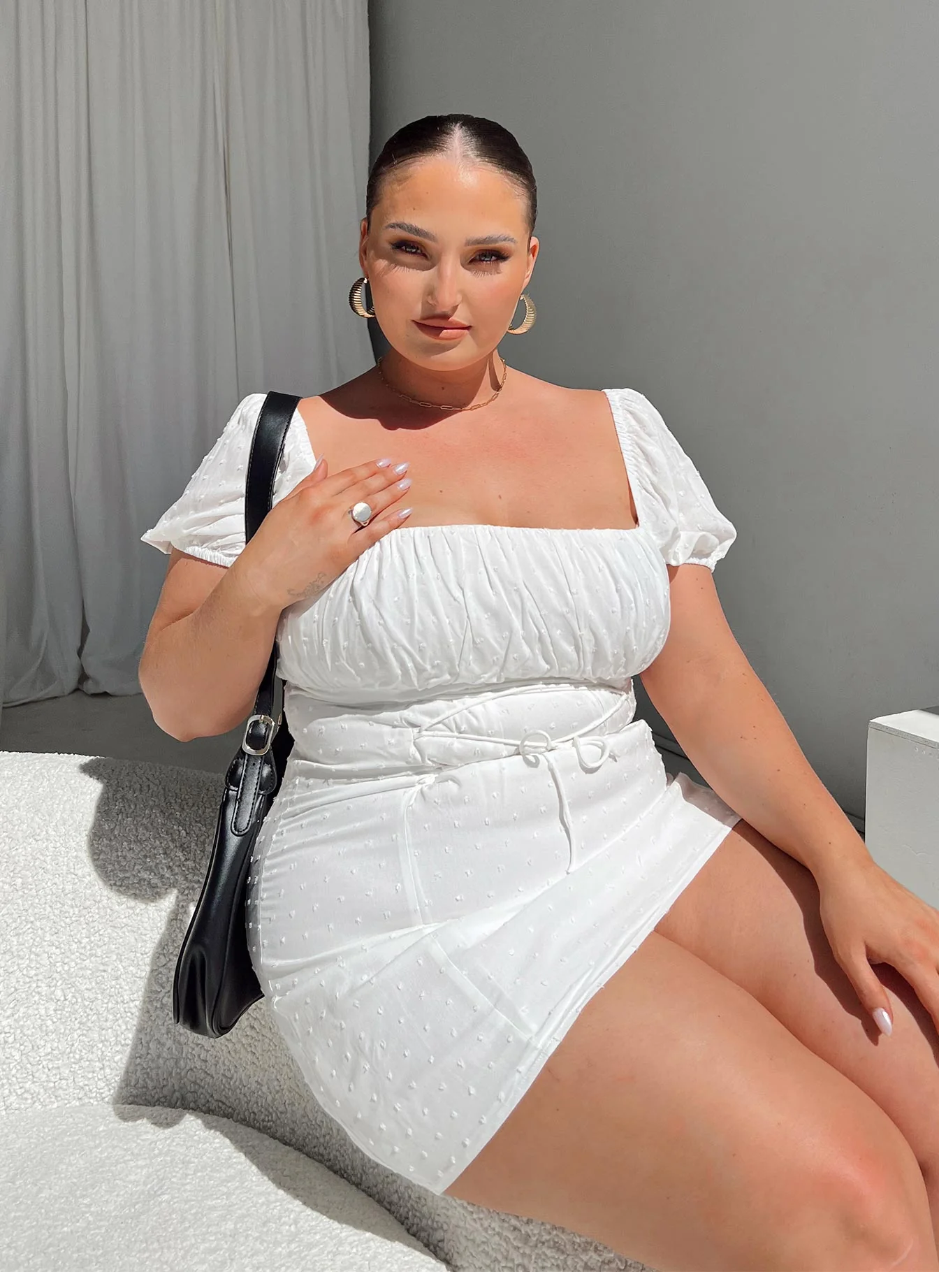 Fauci Mini Dress White Curve