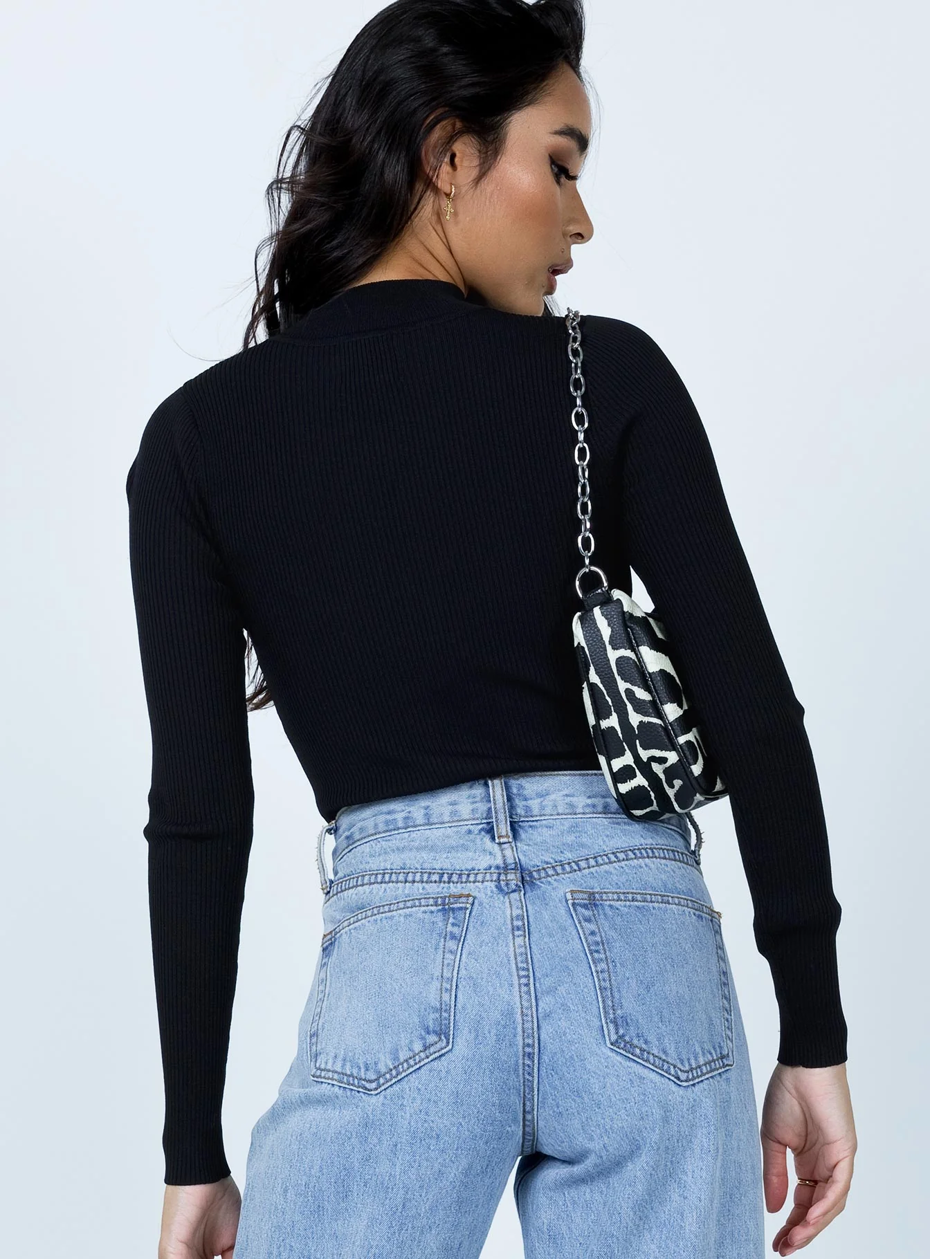 Azalea Long Sleeve Bodysuit Black