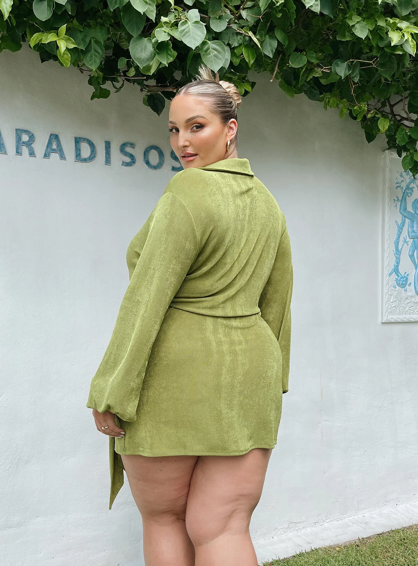 Party Time Mini Dress Green Curve